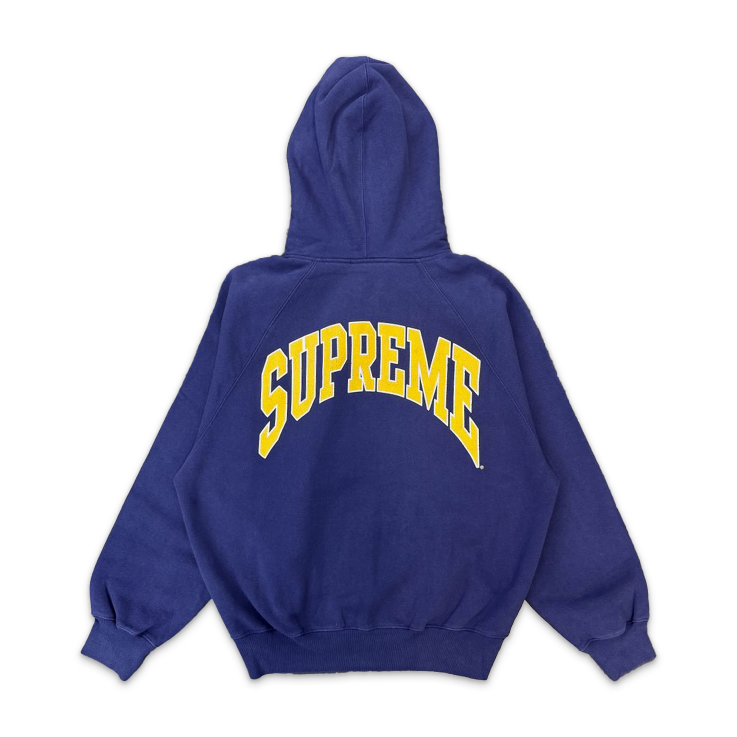 Supreme, Cracked Raglan Zip Up Hoodie "Washed Navy" (SS26)