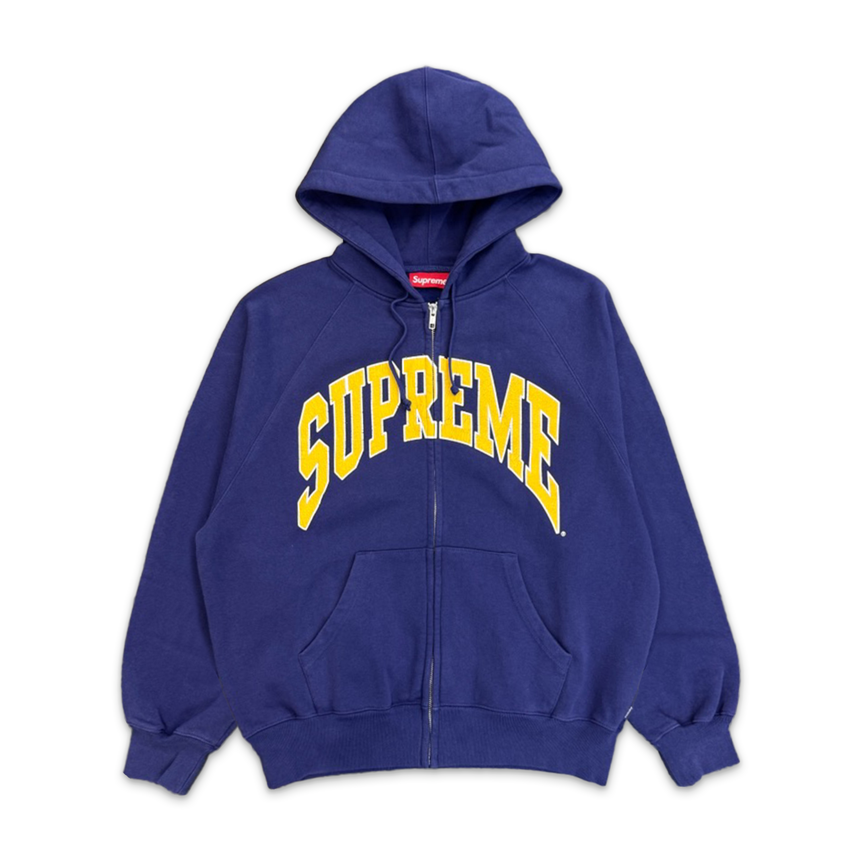 Supreme, Cracked Raglan Zip Up Hoodie "Washed Navy" (SS26)