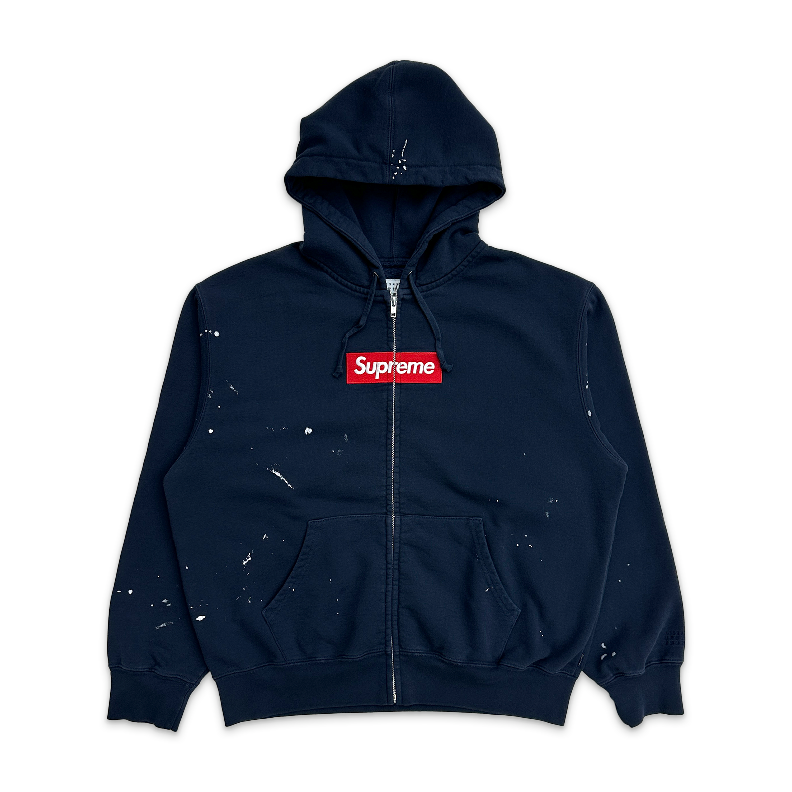 MM6 Maison Margiela Box Logo Zip Up Hooded Sweatshirt “Navy MM6 Maison Margiela Box Logo Zip Up Hooded Sweatshirt “Navy