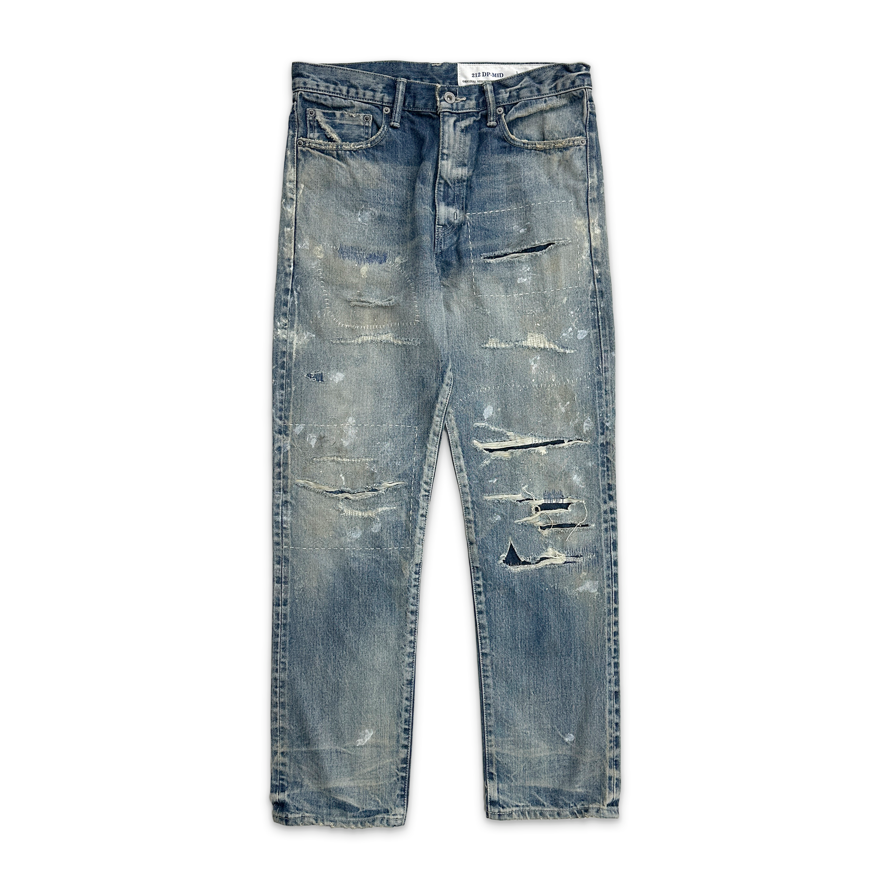 Neighborhood Distress Repaired Jeans “Deep Mid"