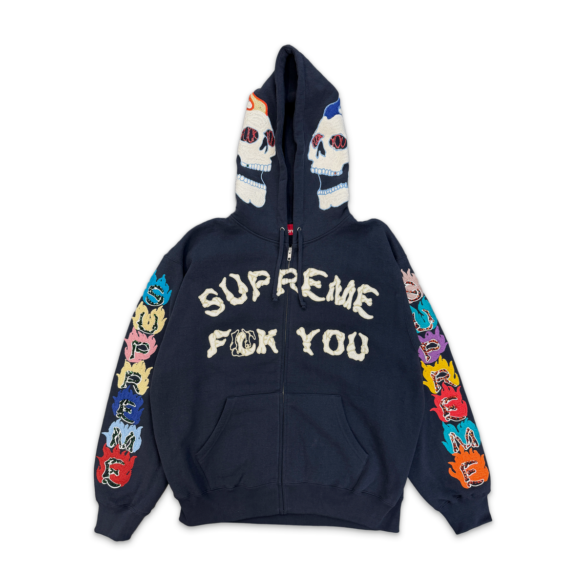 F**k You Zip Up Hoodie "Navy" (FW26)