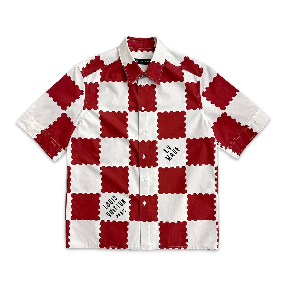 x Nigo Jacquard Damier Button Up Shirt "Garnet Red"
