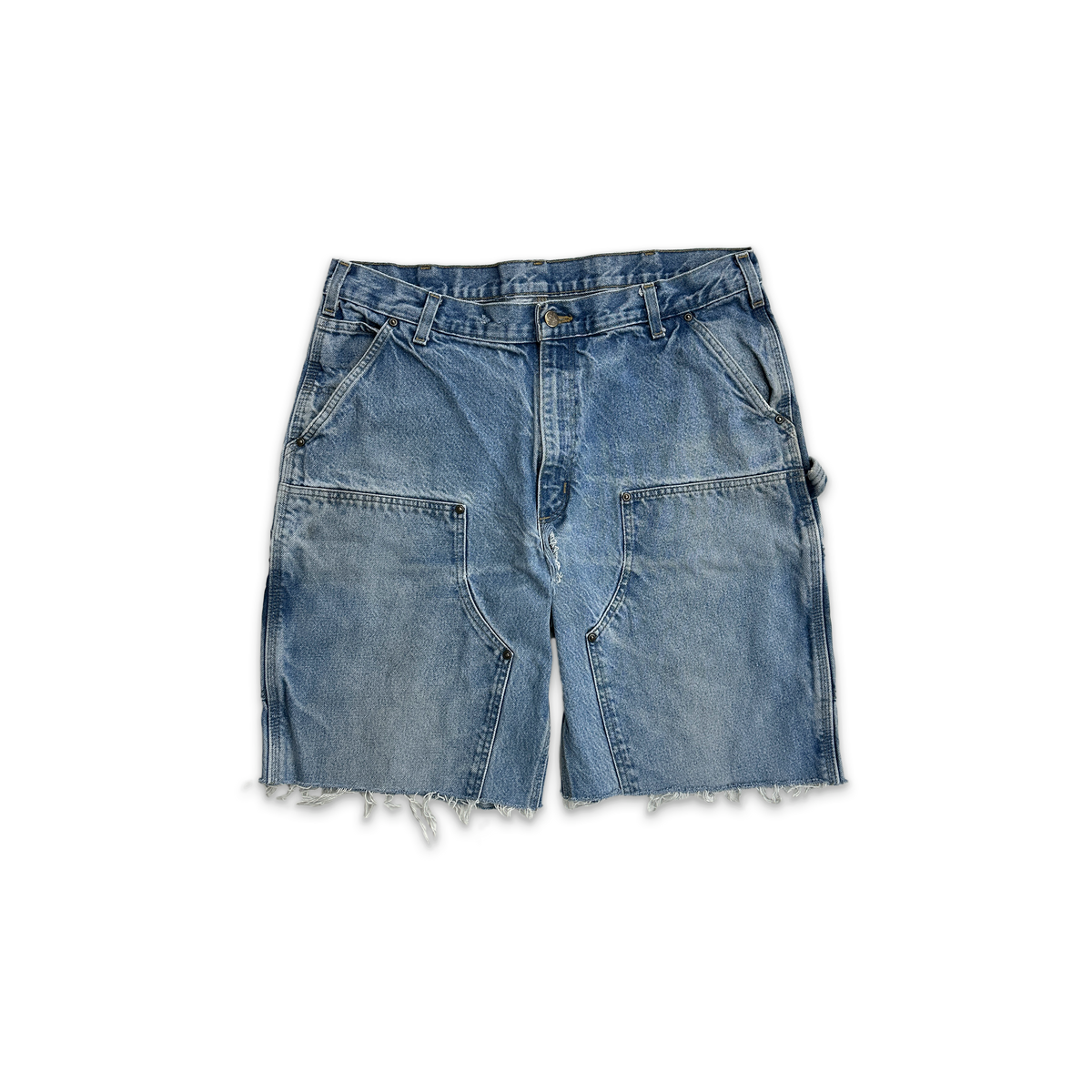 Carhartt Double Knee Carpenter Distressed Shorts "Light Wash Denim"