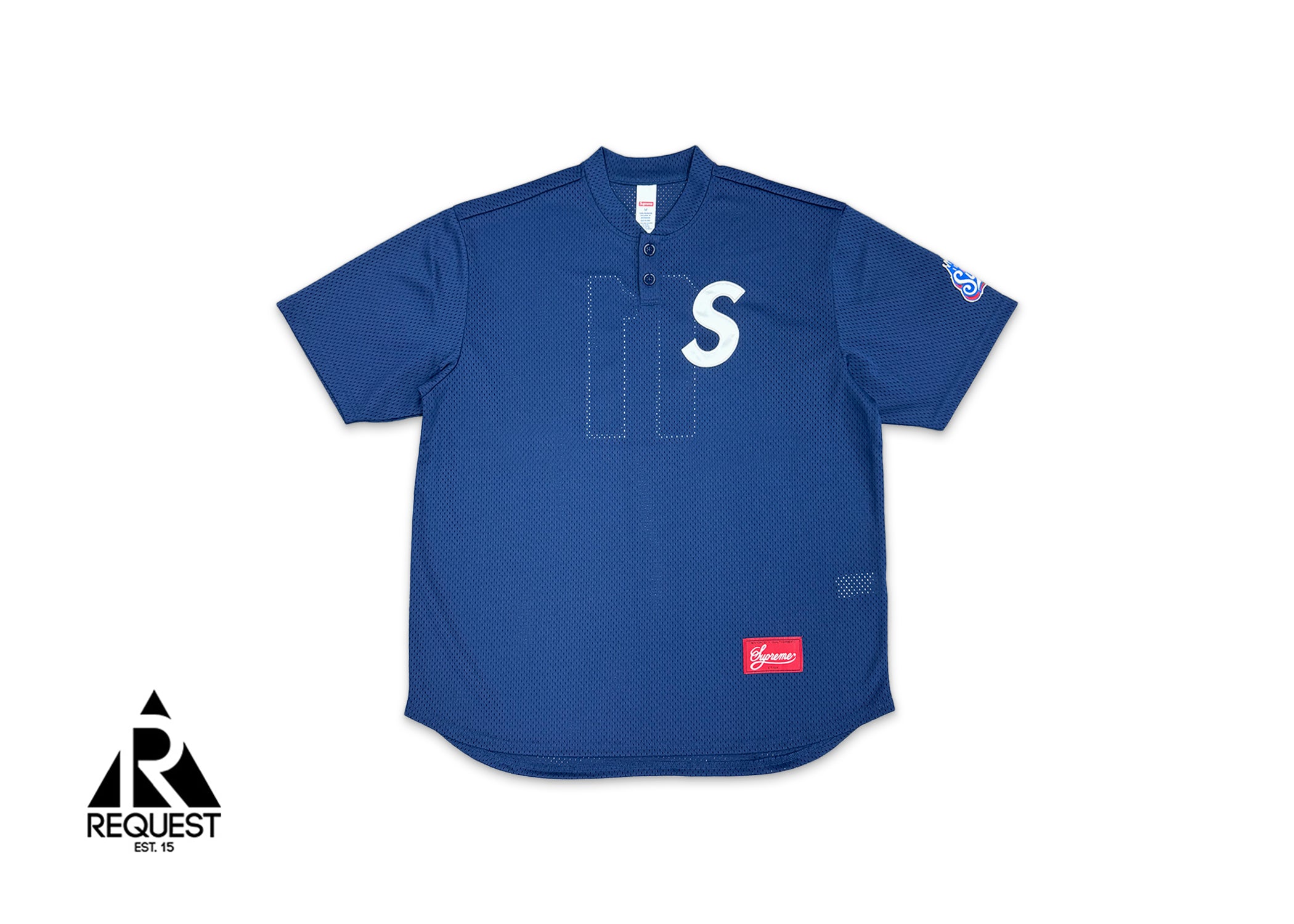 Mesh Henley Baseball Jersey "Navy"