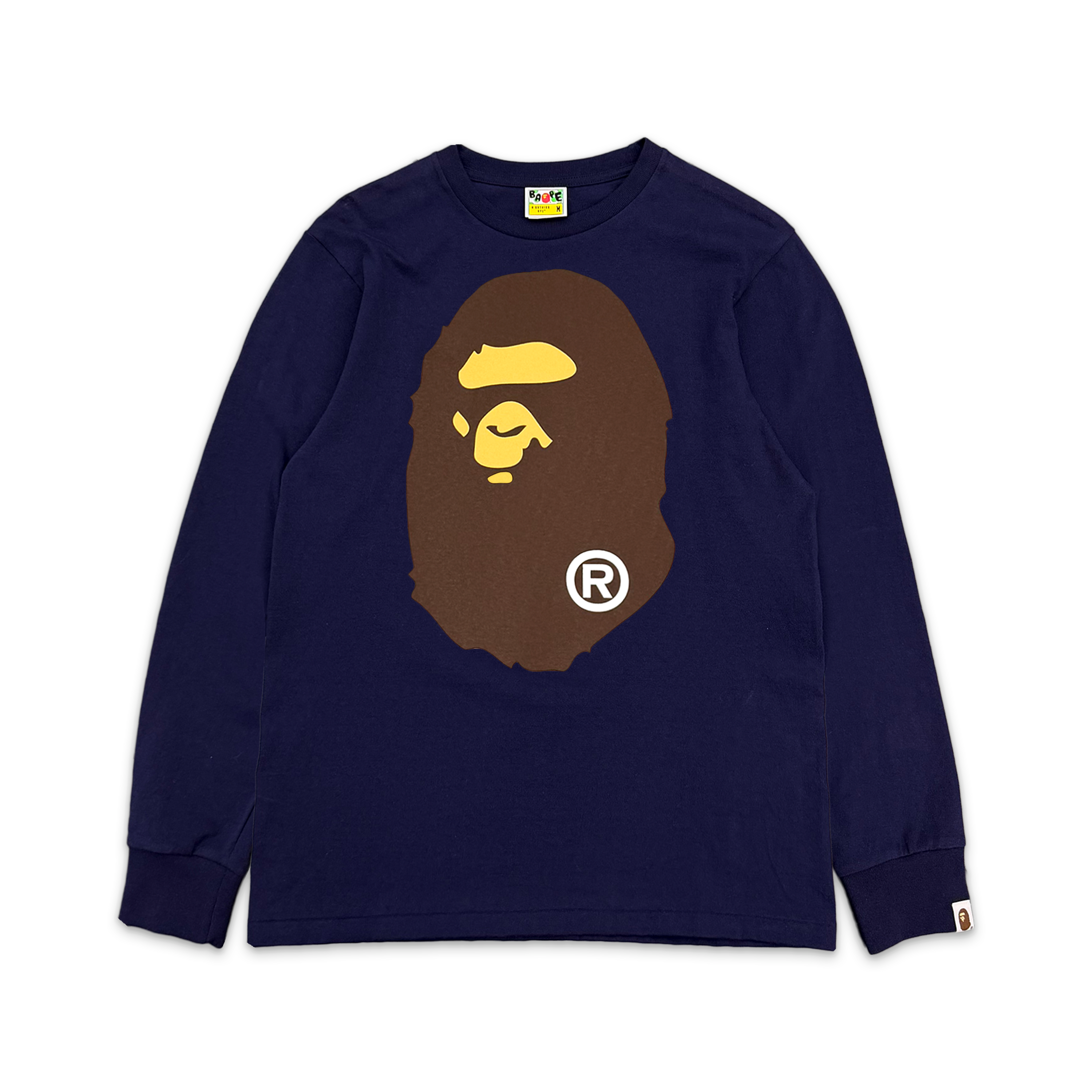 A Bathing Ape (BAPE), BAPE Big Ape Head L/S Tee “Navy"