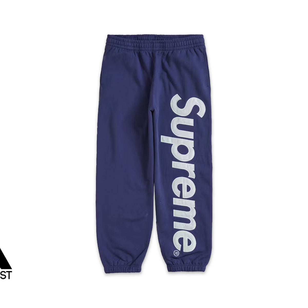 Supreme Satin Appliqué Sweatpant “Washed Navy” | Request