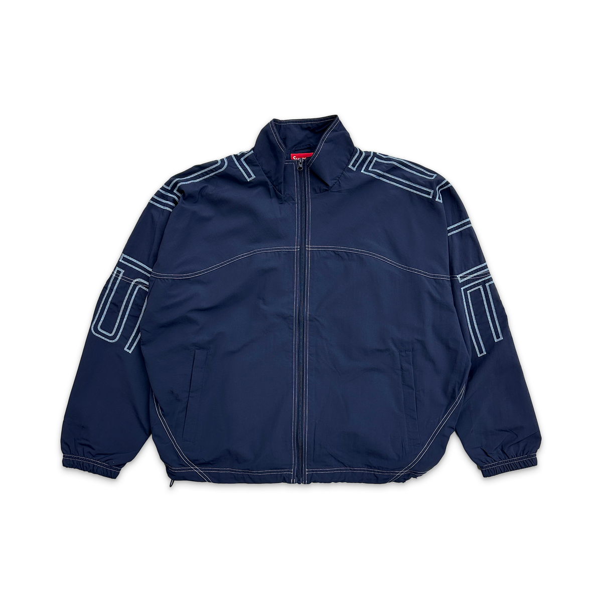 【SUPREME】 Spellout Embroidered Track Jacket / Navy Embroidered Spellout Track Jacket