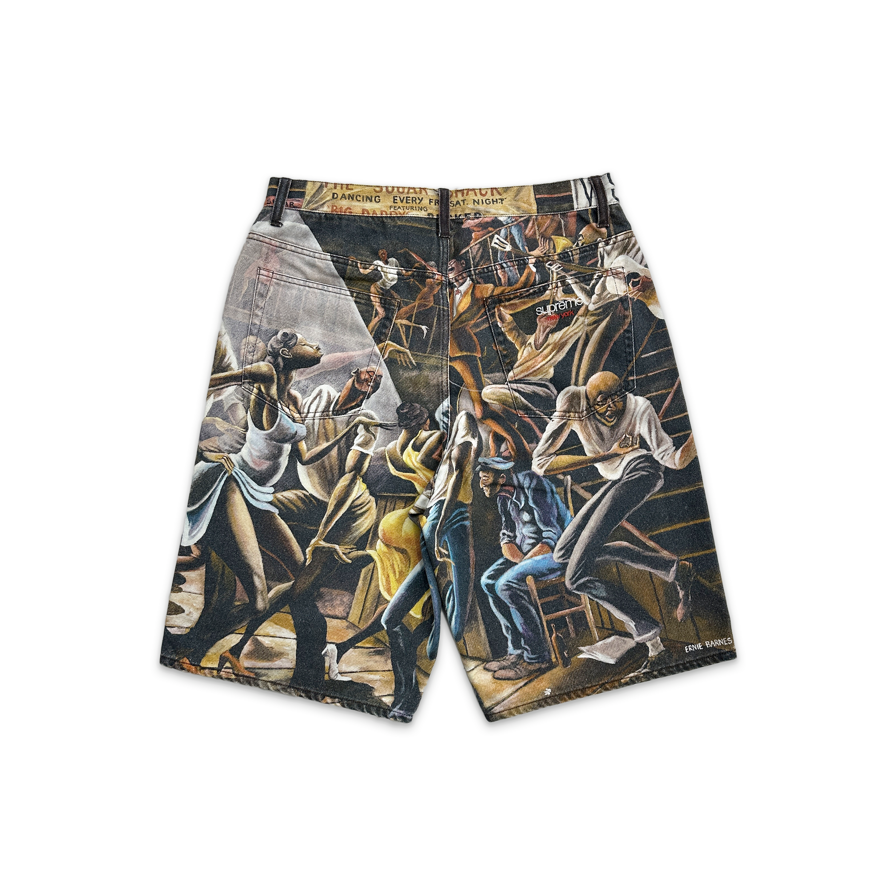 Ernie Barnes Dance Denim Shorts "Dark Brown"