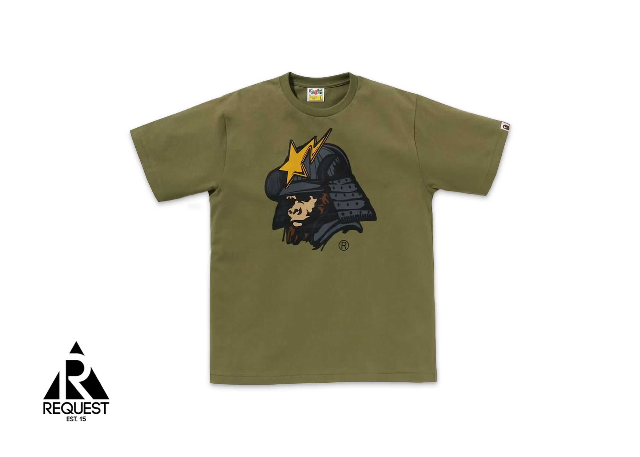 A Bathing Ape BAPE General Kabuto Tee "Olive Drab"