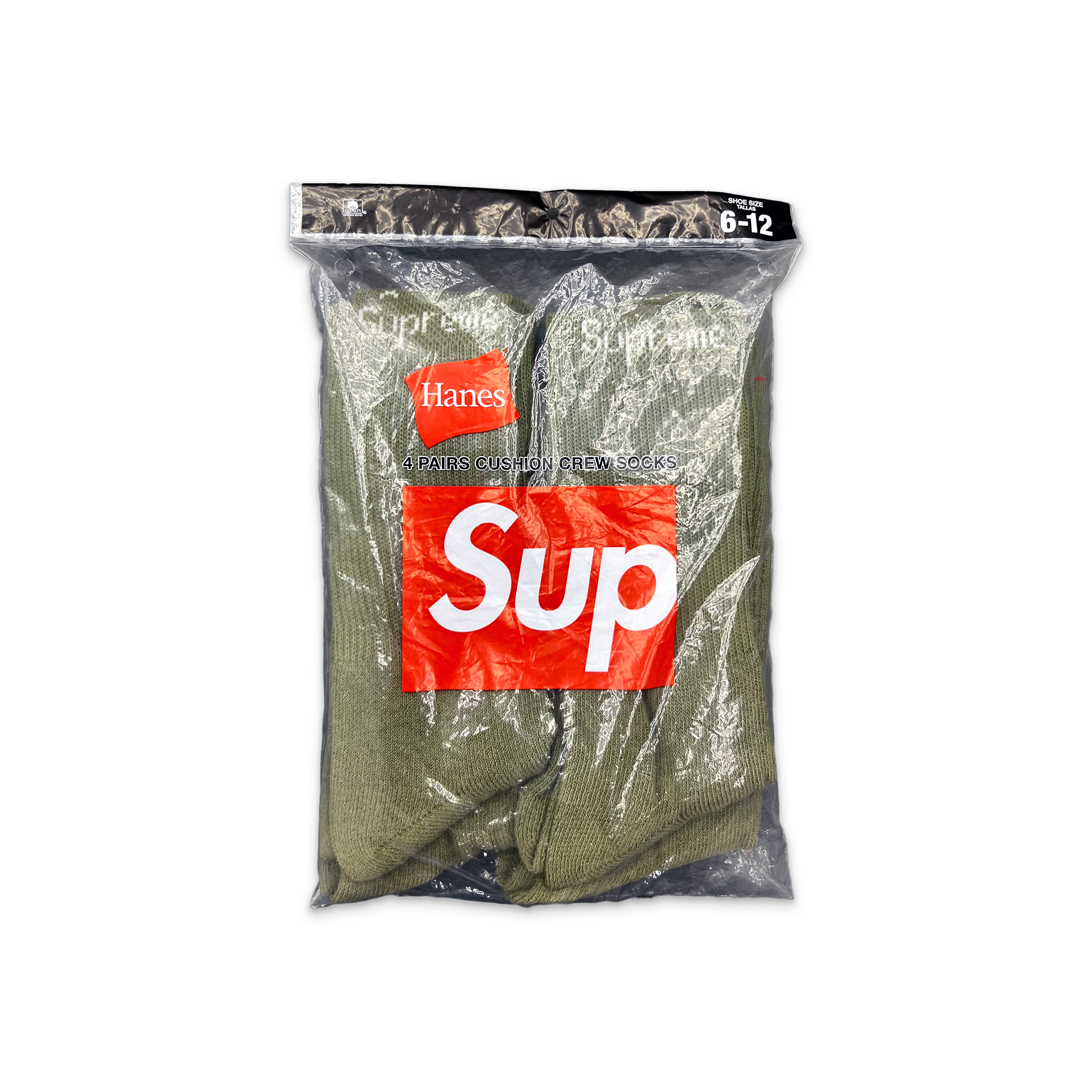 Hanes Crew Socks (4 Pack) "Olive"