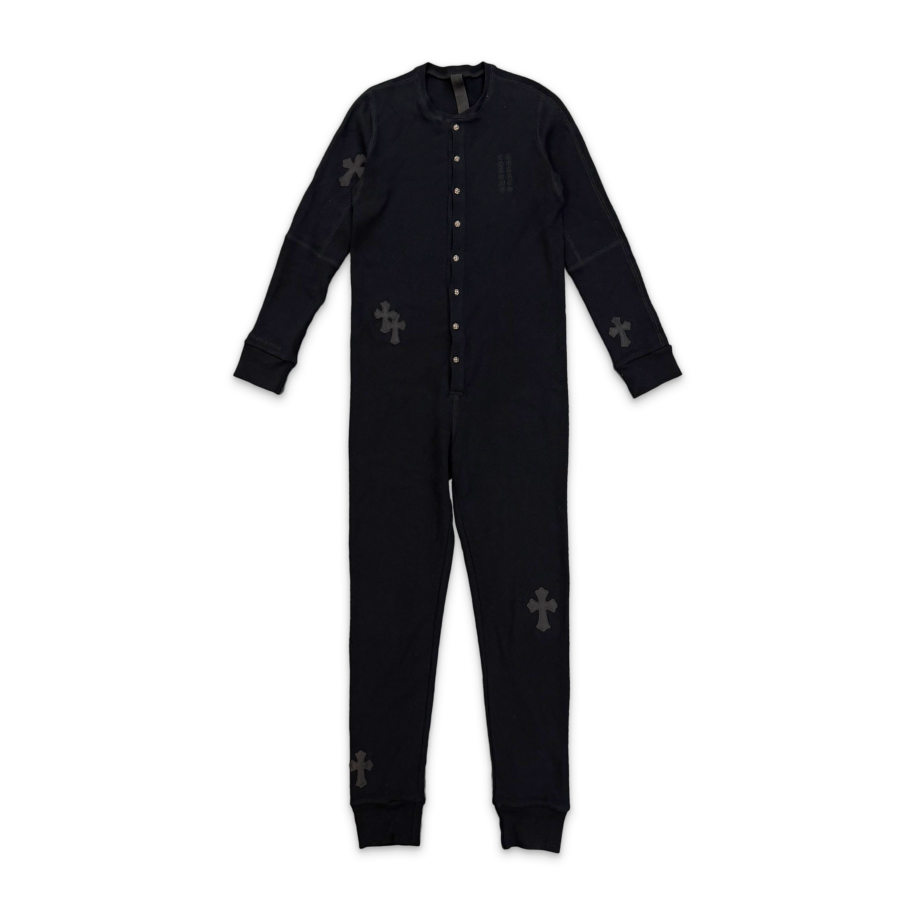 Chrome Hearts, Cross Patch Button Down Onesie "Black"