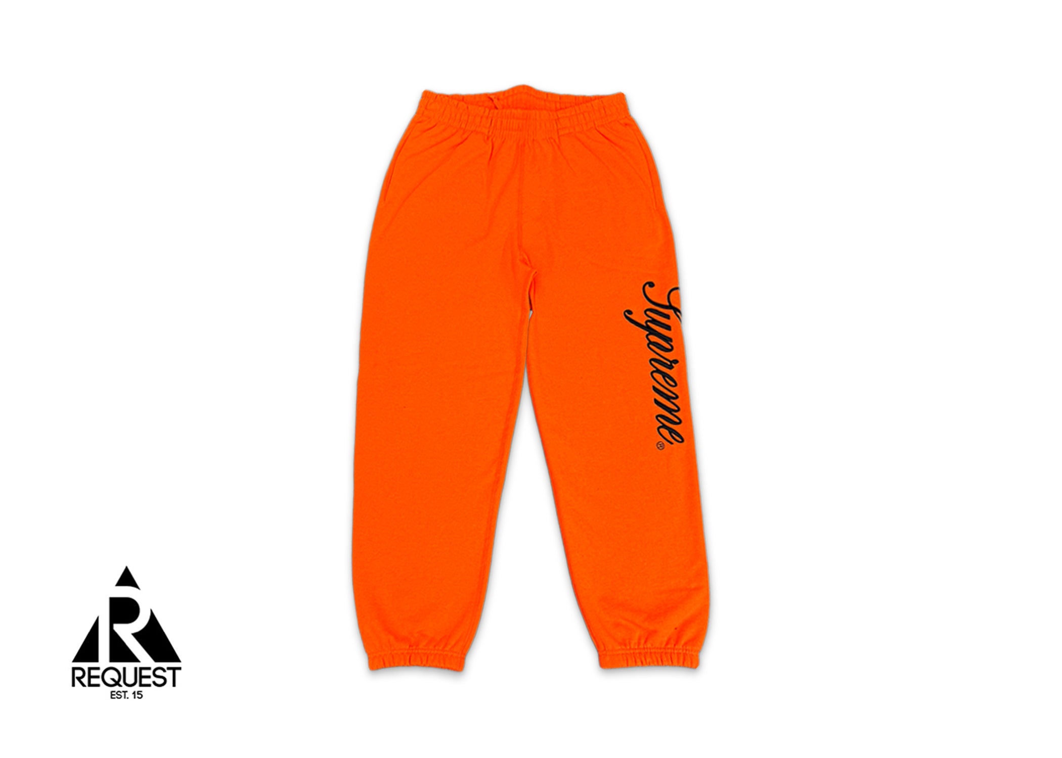 Embroidered Script Sweatpants "Orange"