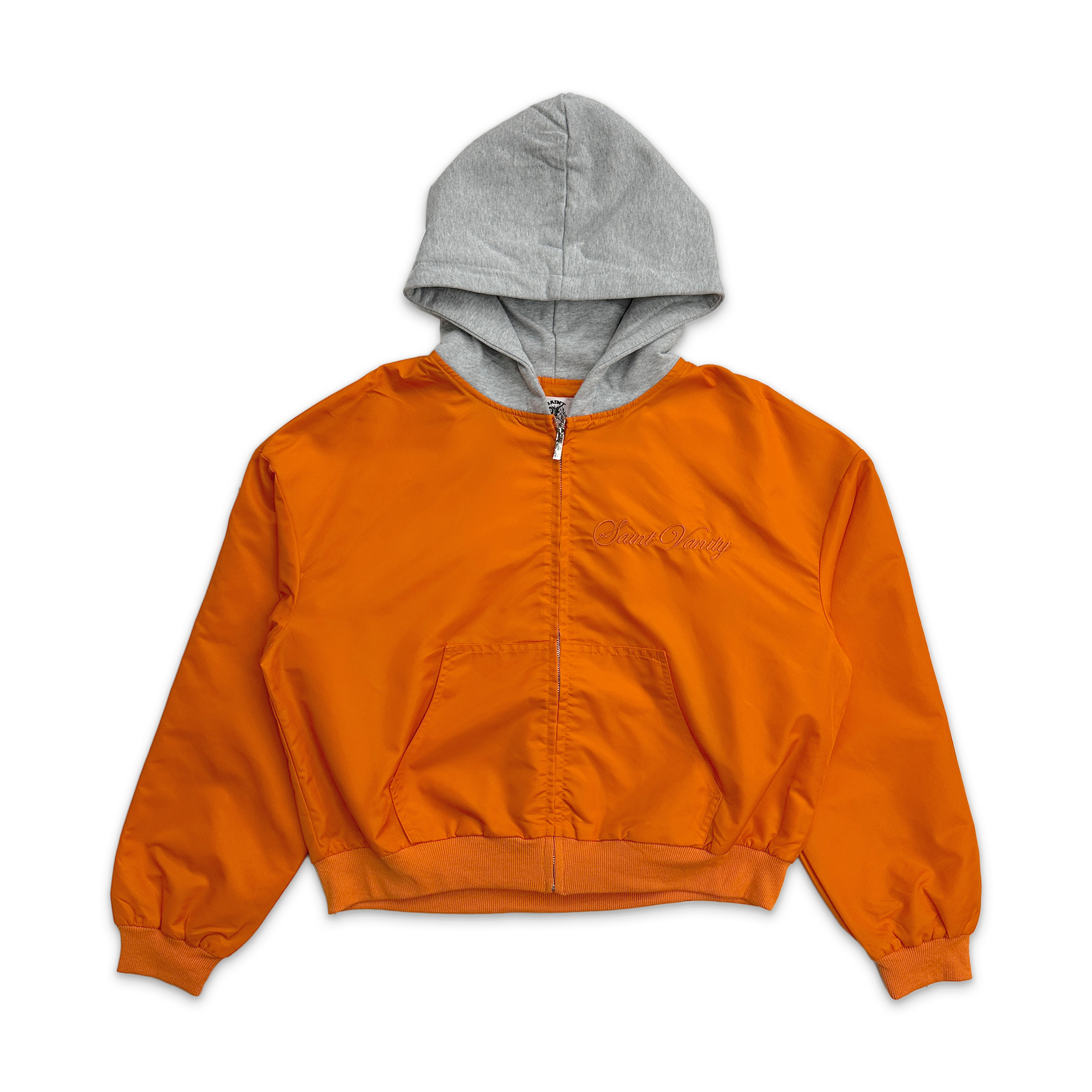 Nylon Hooded Bomber Jacket "Orange"