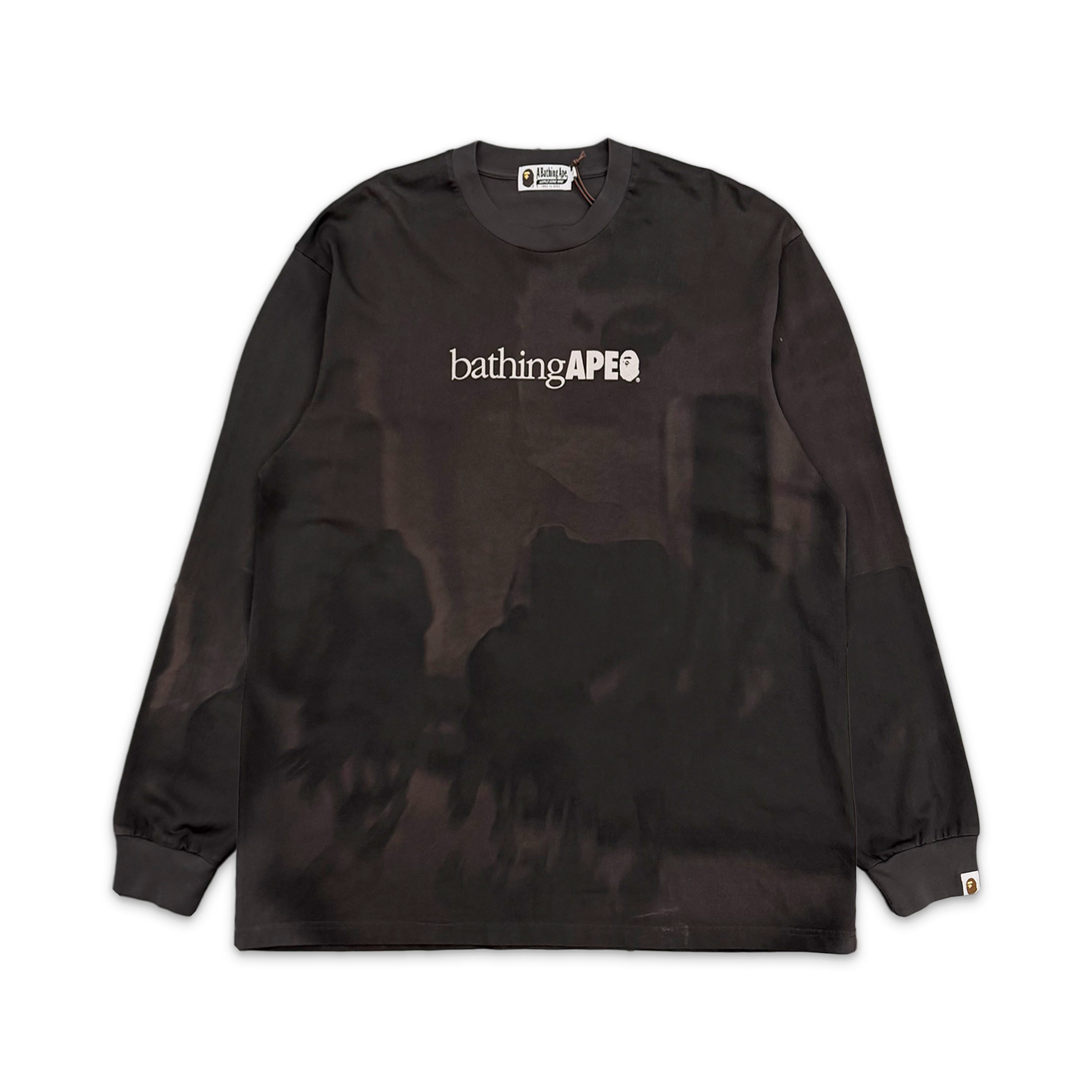 A Bathing Ape (BAPE), Bape Overprint Logo Relaxed Fit L/S Tee "Black"