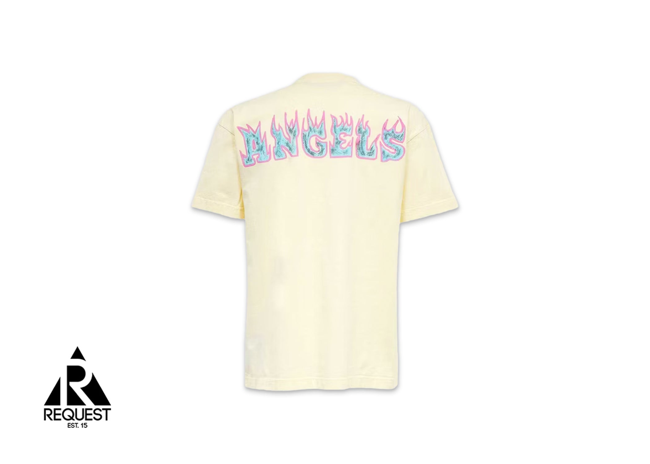 Palm Angels Flames Logo Print Tee "White/Purple"