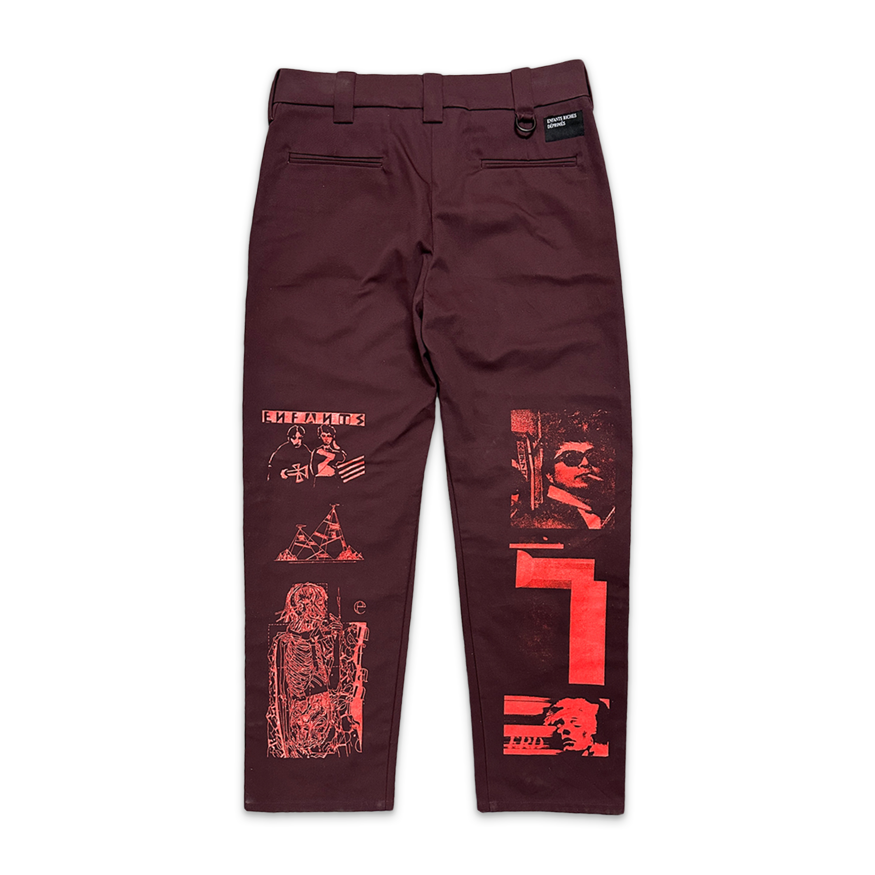 Enfants Riches Déprimes SS22 Collage Trousers "Burgundy"