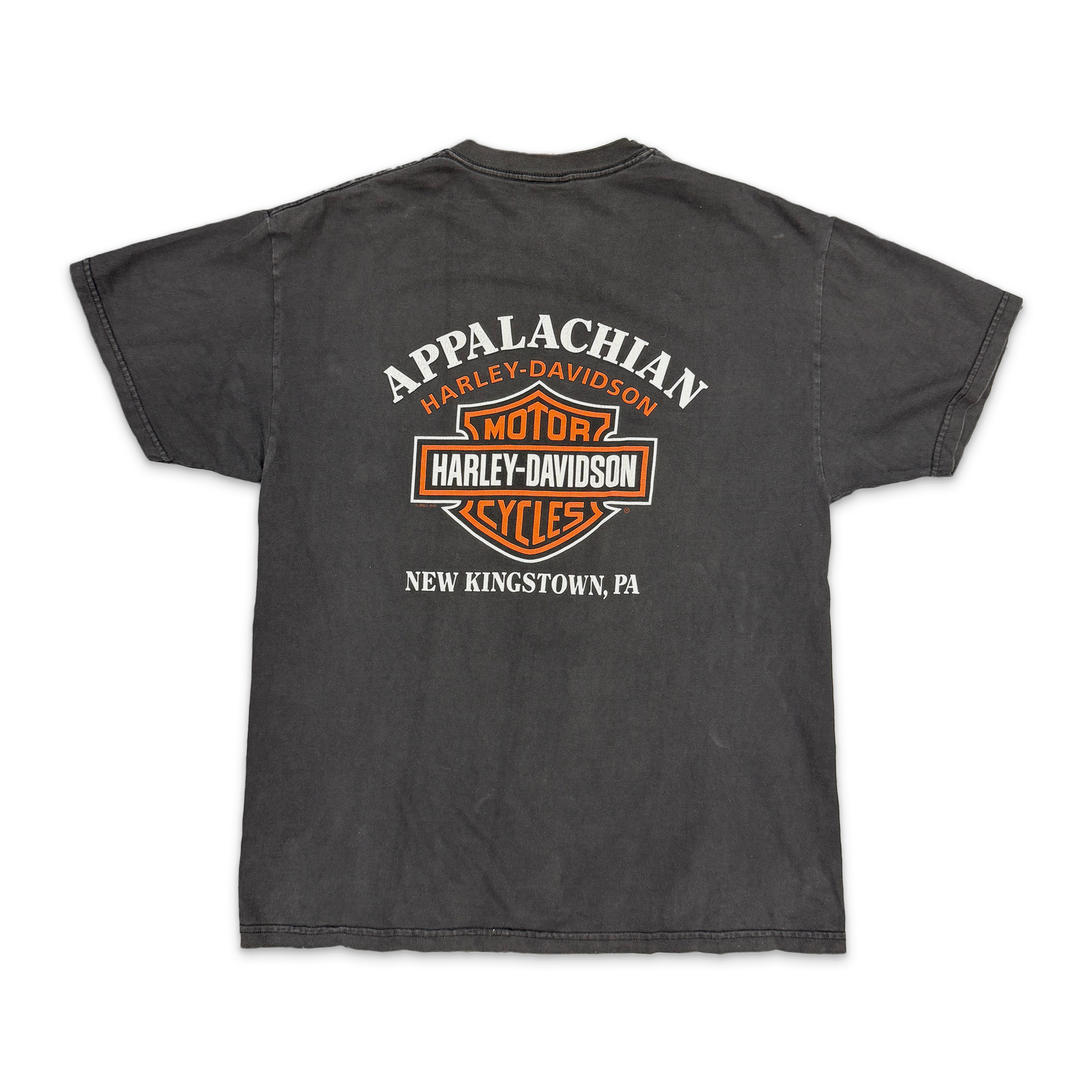 Harley Davidson Flame Engine Tee "Faded Black"