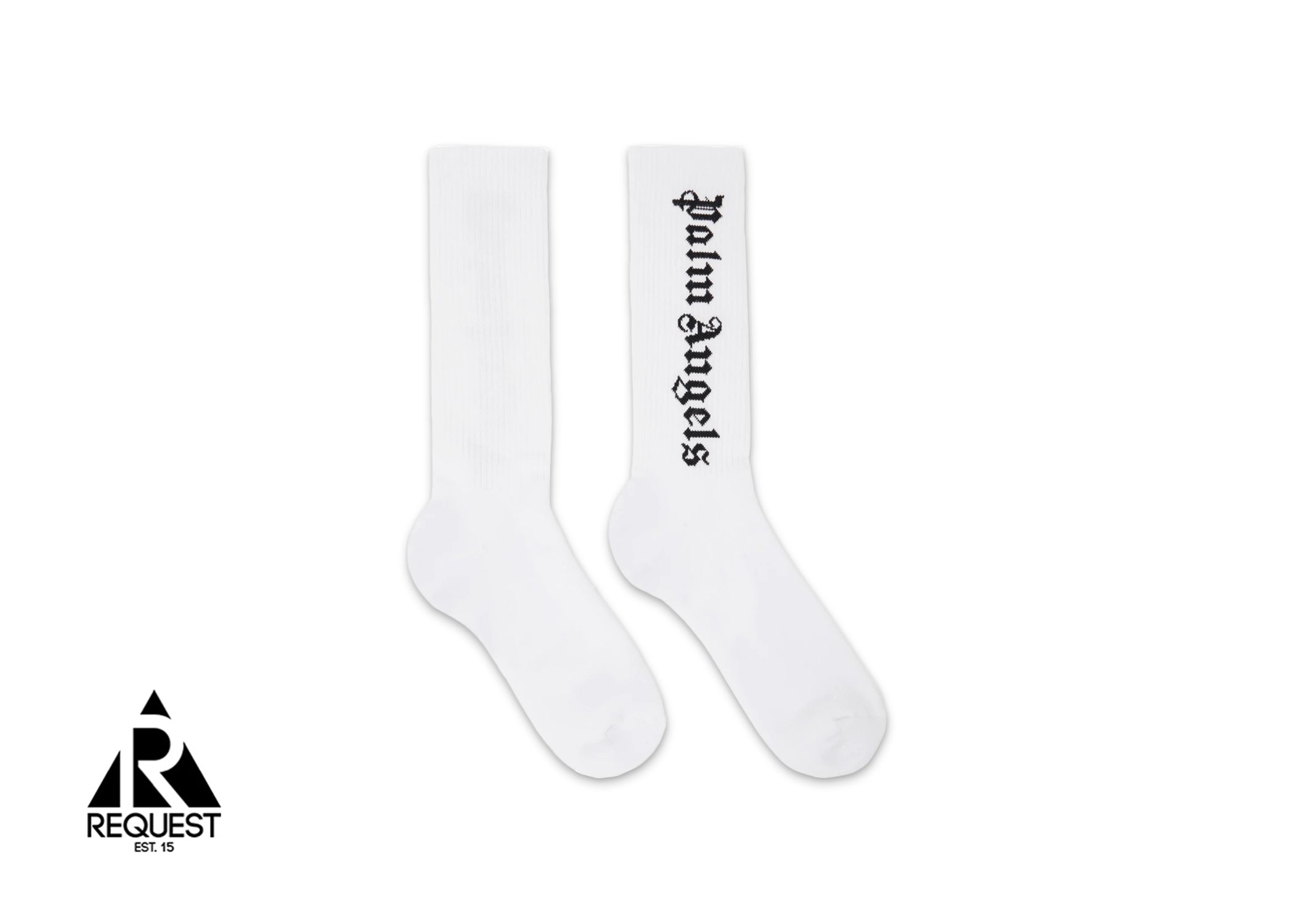 Palm Angles Script Socks "White"