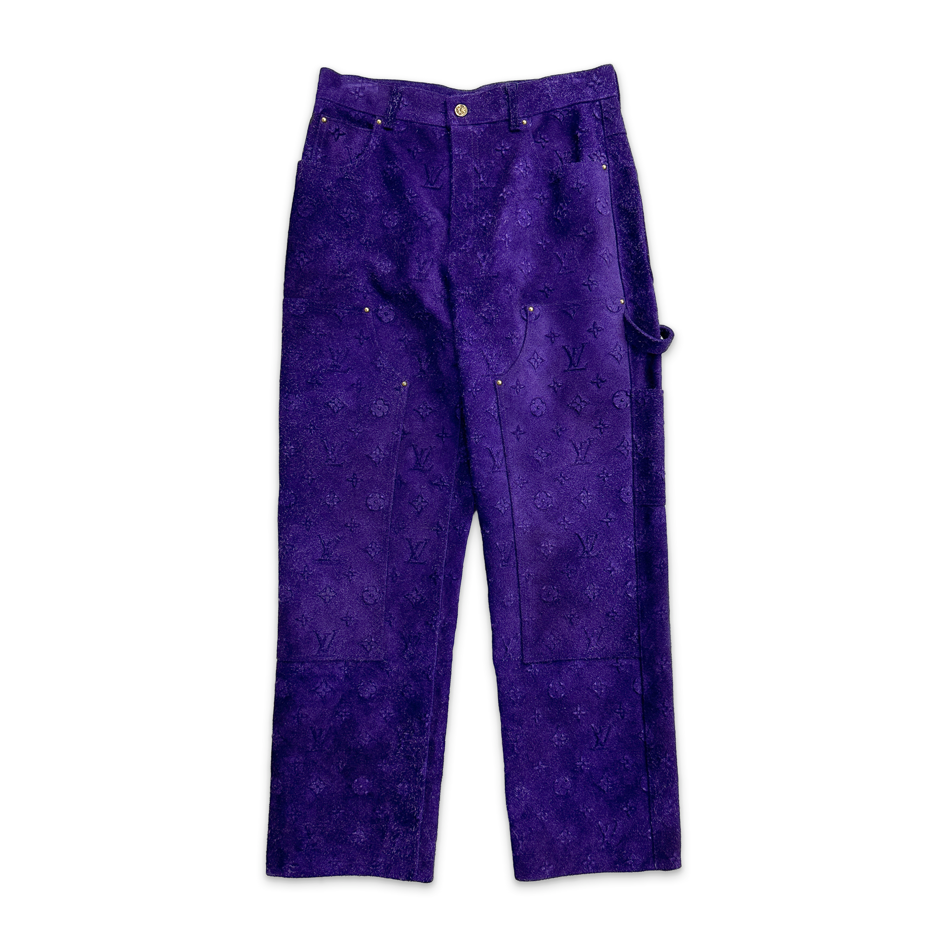 ◆THE MUSEUM VISITOR◆ CORDUROY SUEDE CARPENTER PANTS NAVY 1 pan.png?v=1742256841&width=1920
