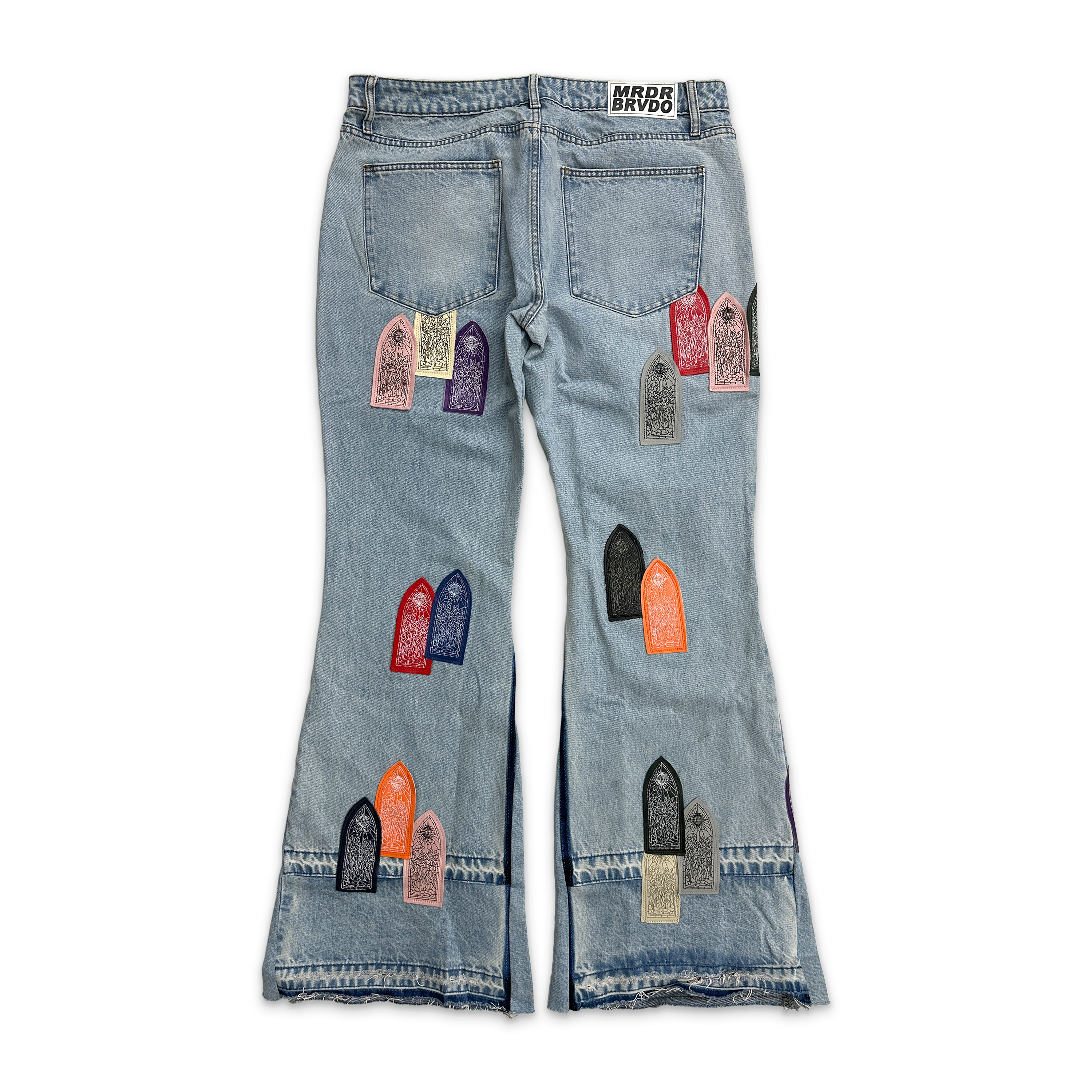 Patch Arched Repaired Distressed Denim "Sky" (W)