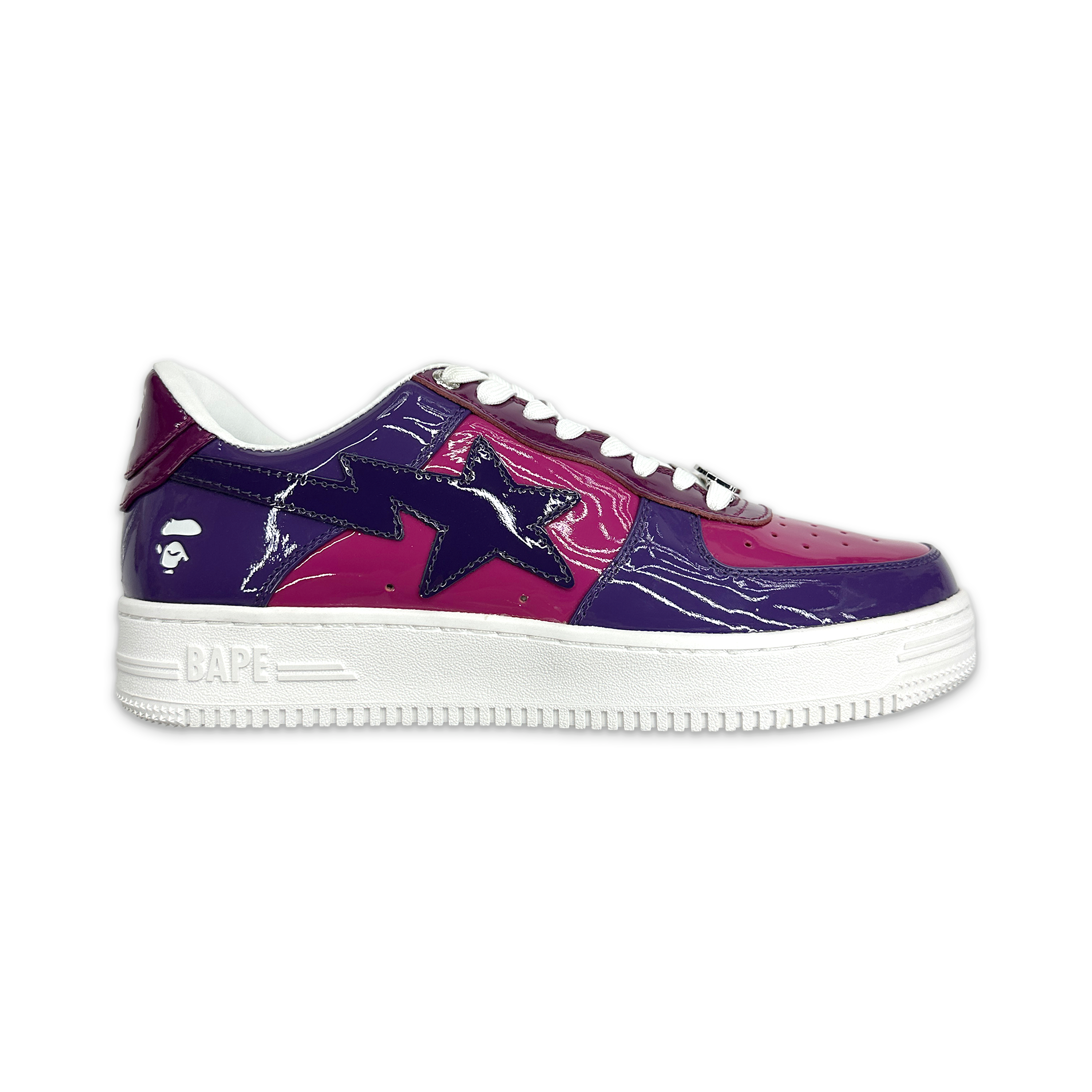 A Bathing Ape (BAPE), Bapesta Low Patent Leather “Color Camo Combo Purple"