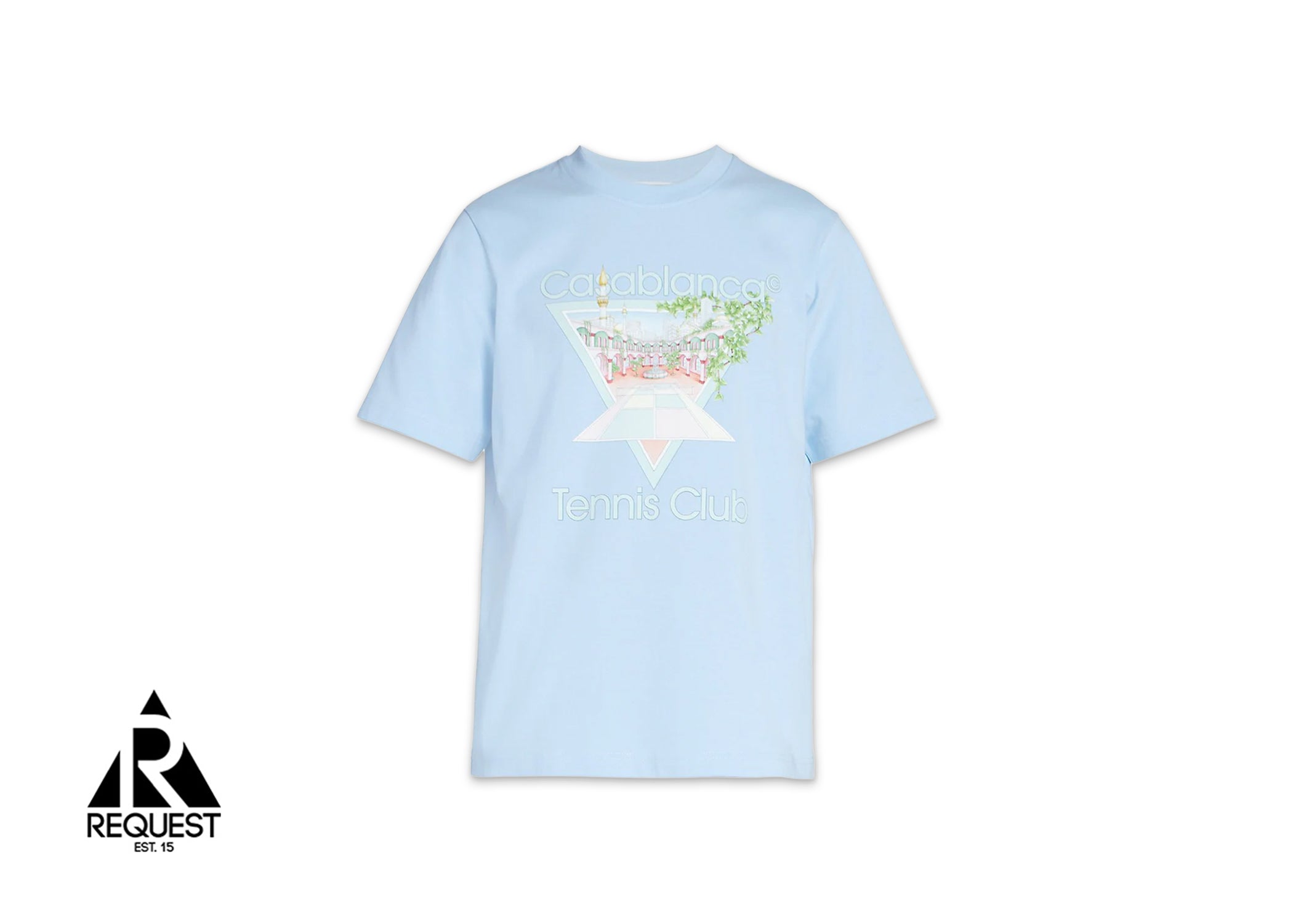 Casablanca Tennis Club Pastelle Printed Tee "Pale Blue"