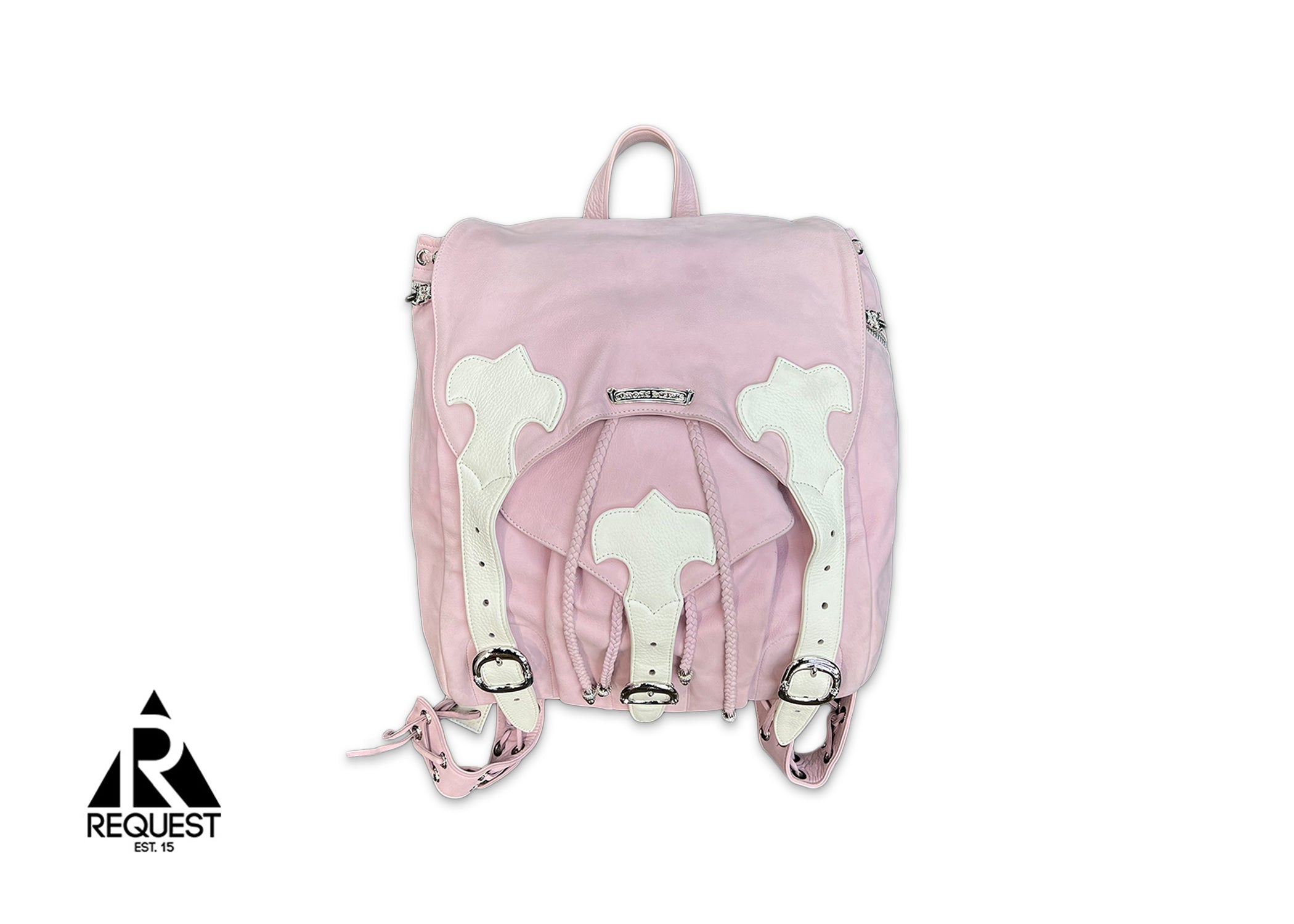 Double Strap Leather Backpack "Pink"
