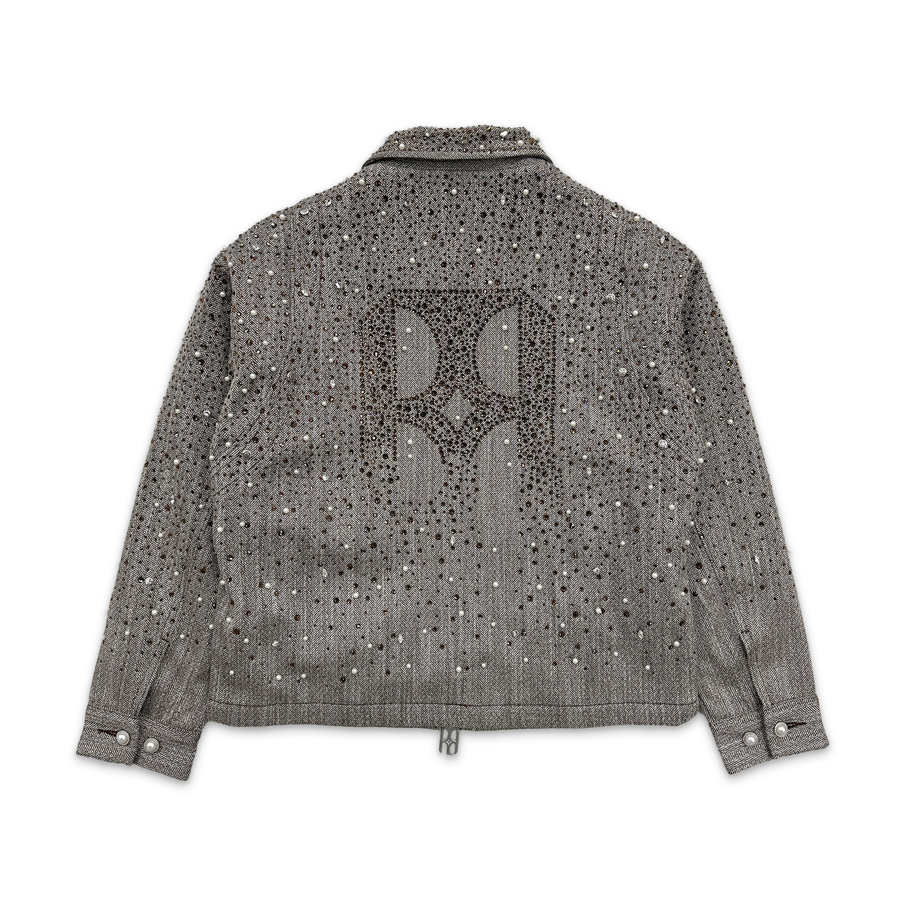 Rhinestone Zipper Jacket "Dark Grey"