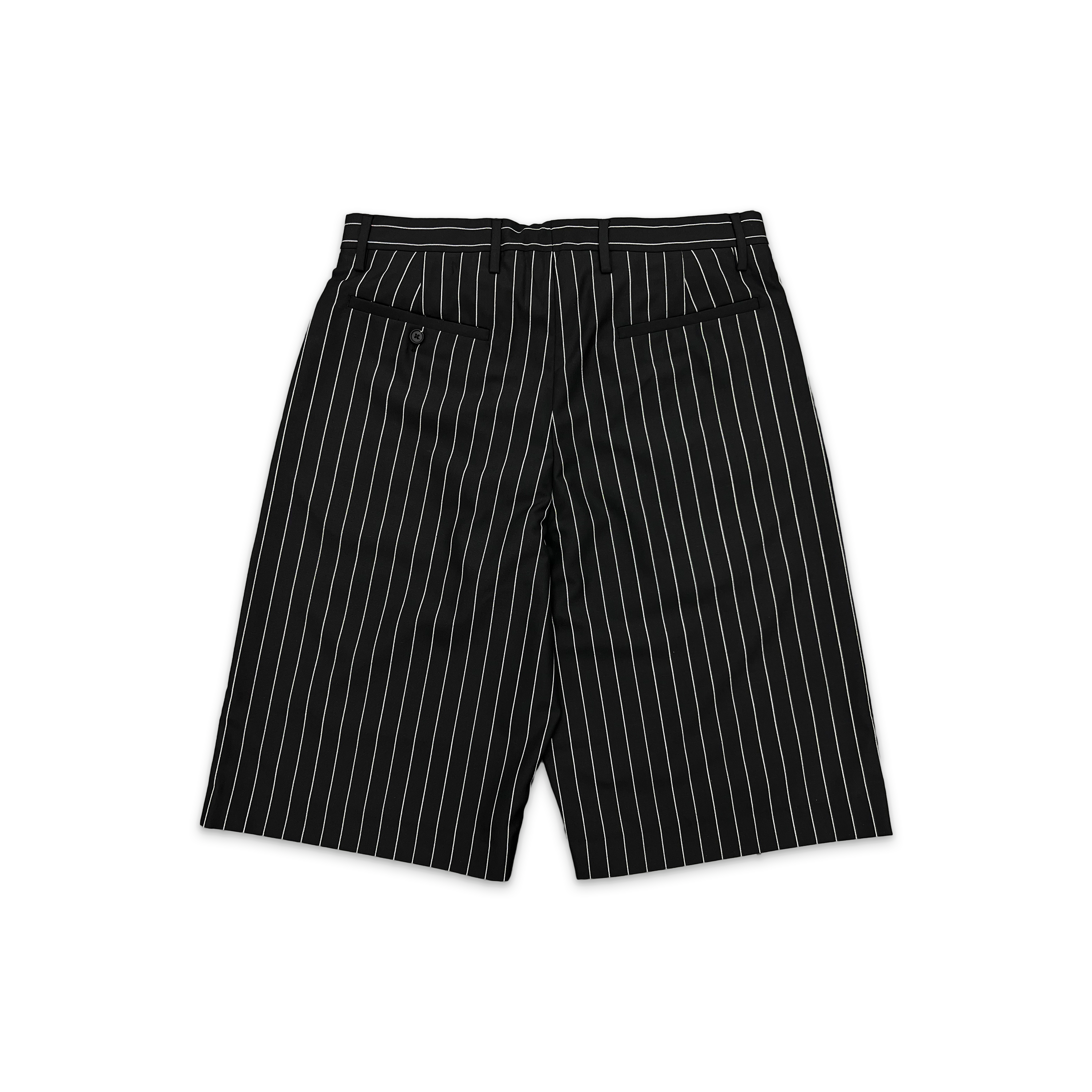 Pinstripe Wool Trouser Shorts "Black" (SS26)