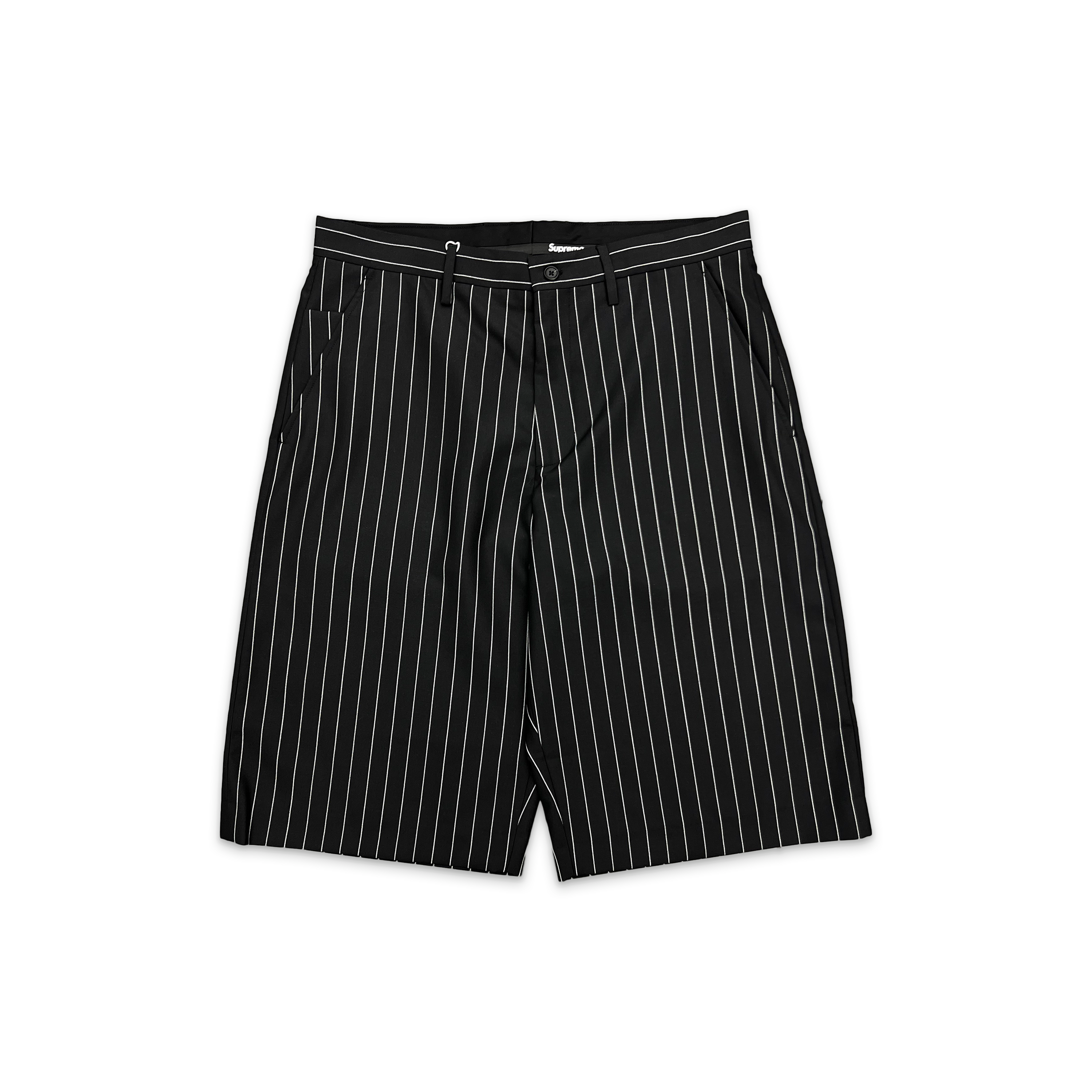 Pinstripe Wool Trouser Shorts "Black" (SS26)