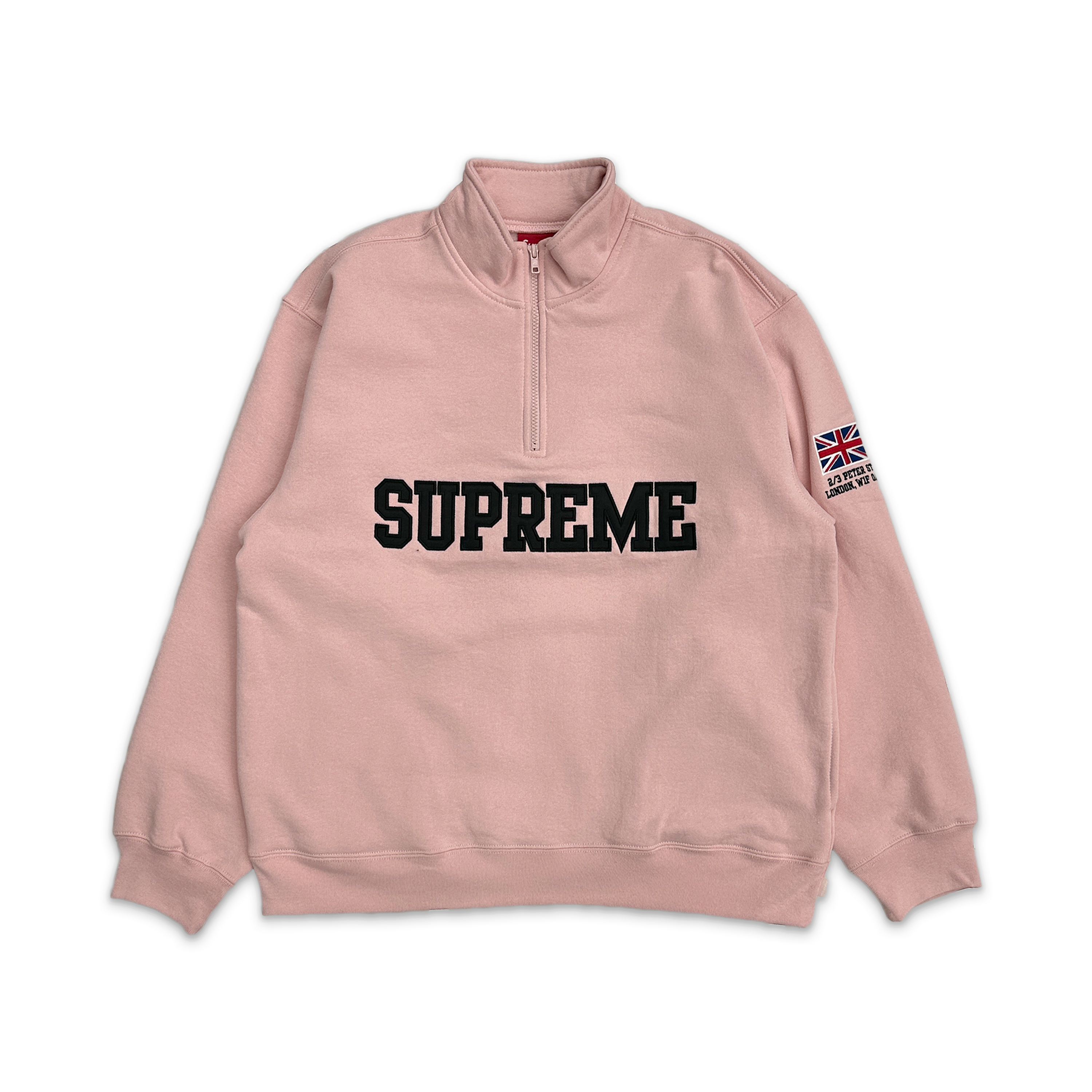 Supreme, Shop Flag Half Zip Pullover SS26 "Light Pink/London"