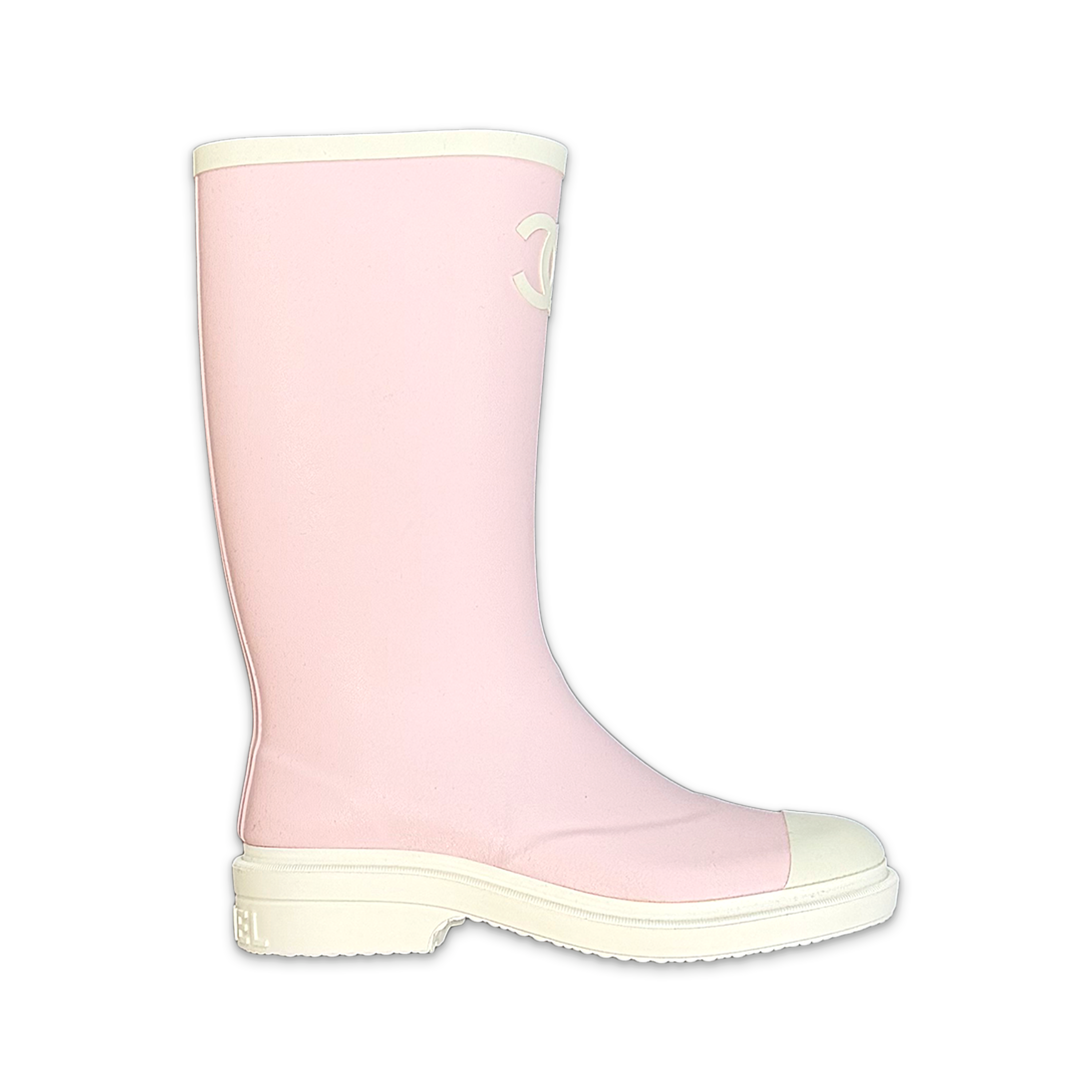 Chanel, Rubber Rain Boots "Pink White"