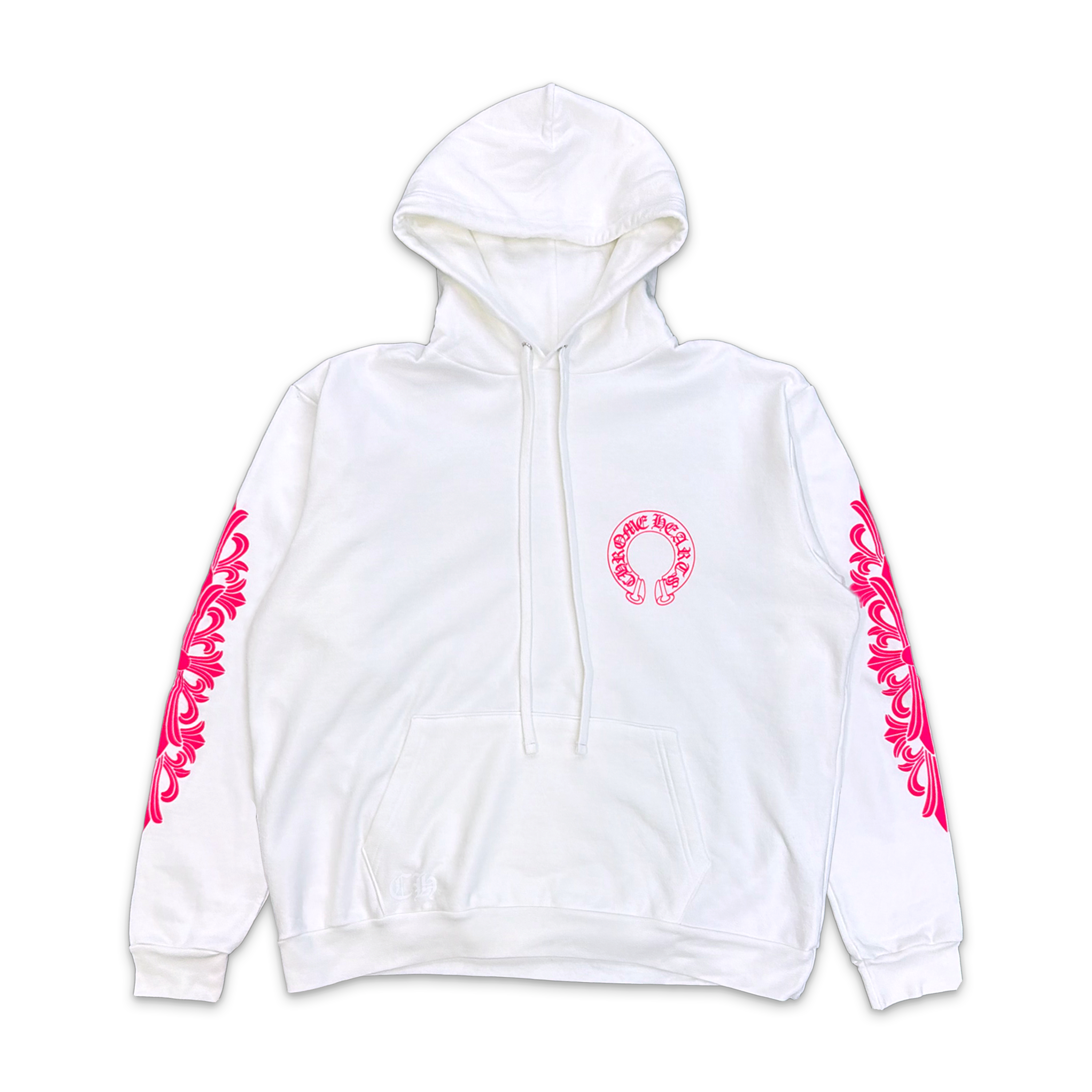 Horseshoe Pullover Hoodie "White/Pink"