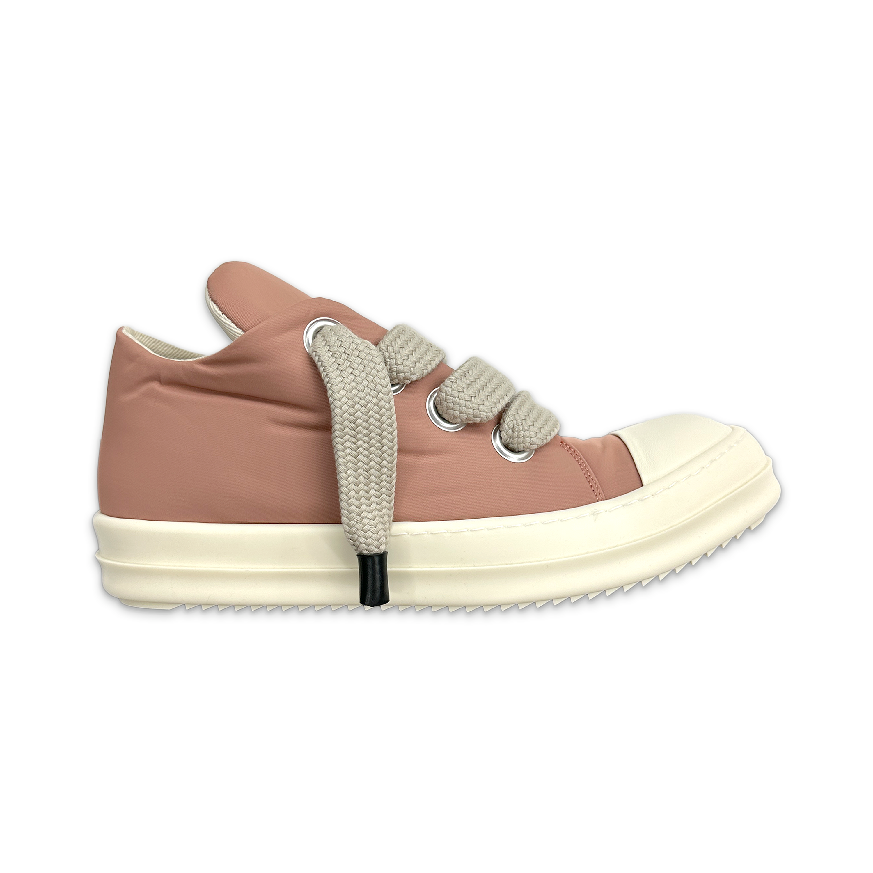 Rick Owens DRKSHDW, Jumbo Lace Padded Ramones Low "Dark Pink Pearl Milk”