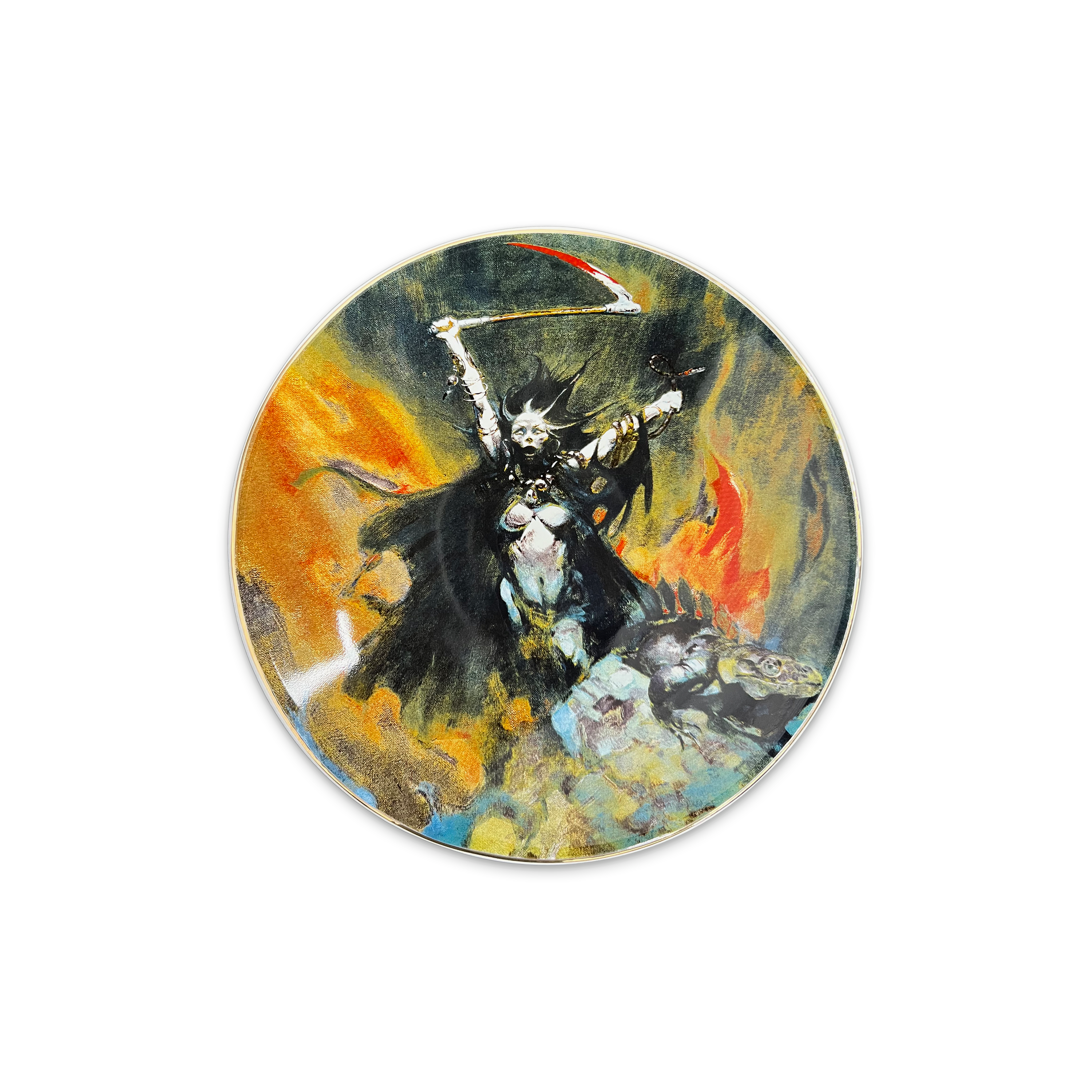 Frazetta Plate Woman With Scythe