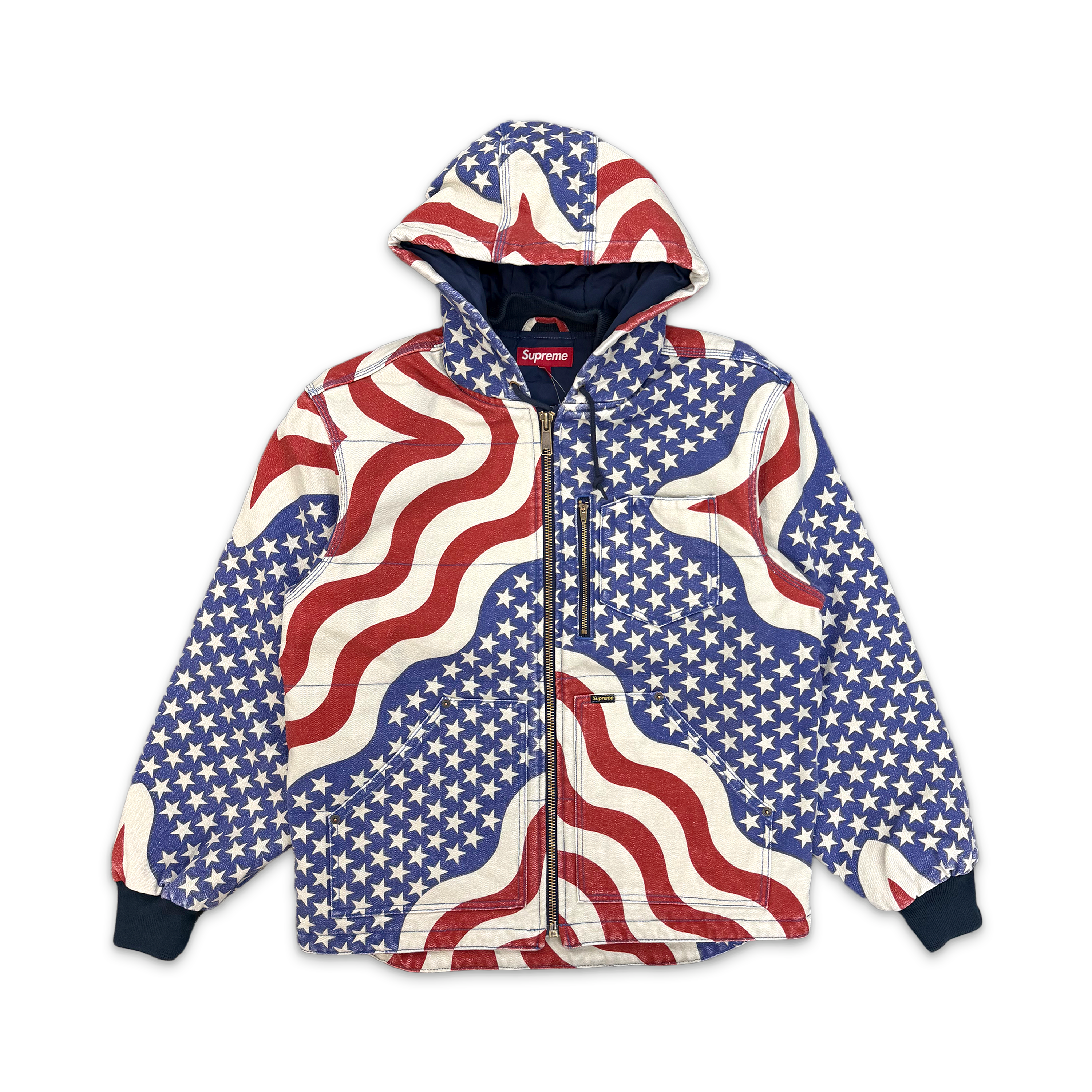 Supreme, Quilted Hooded Work Jacket SS26 "Flag Print"