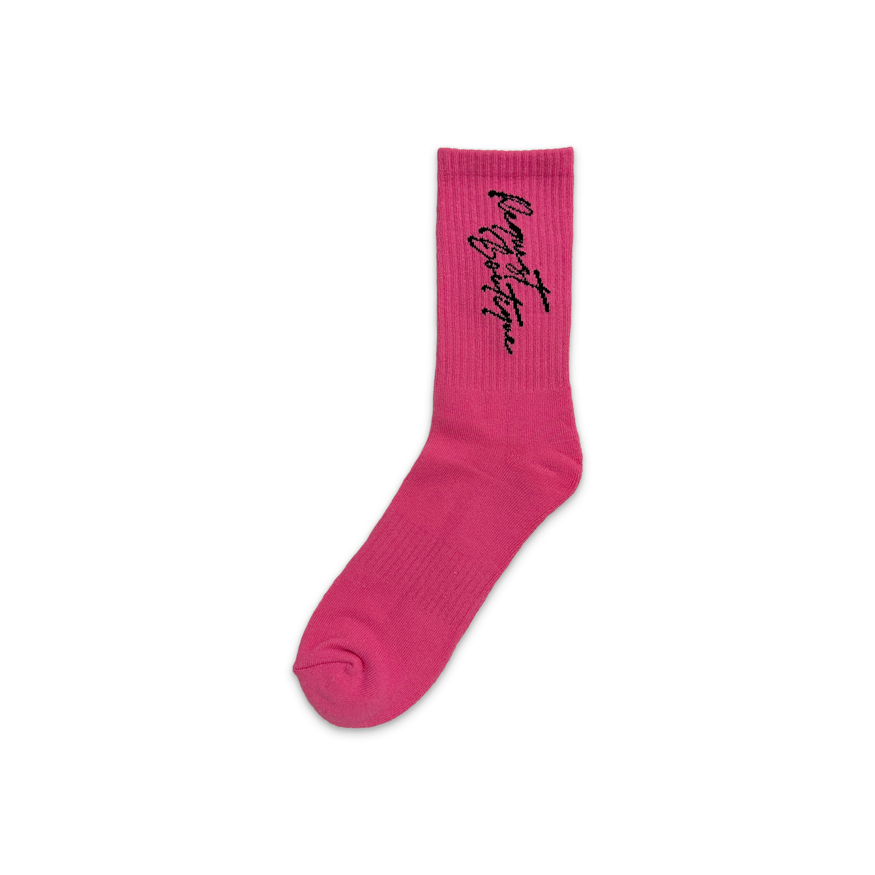 Request, Request Vertical Script Socks "Pink"