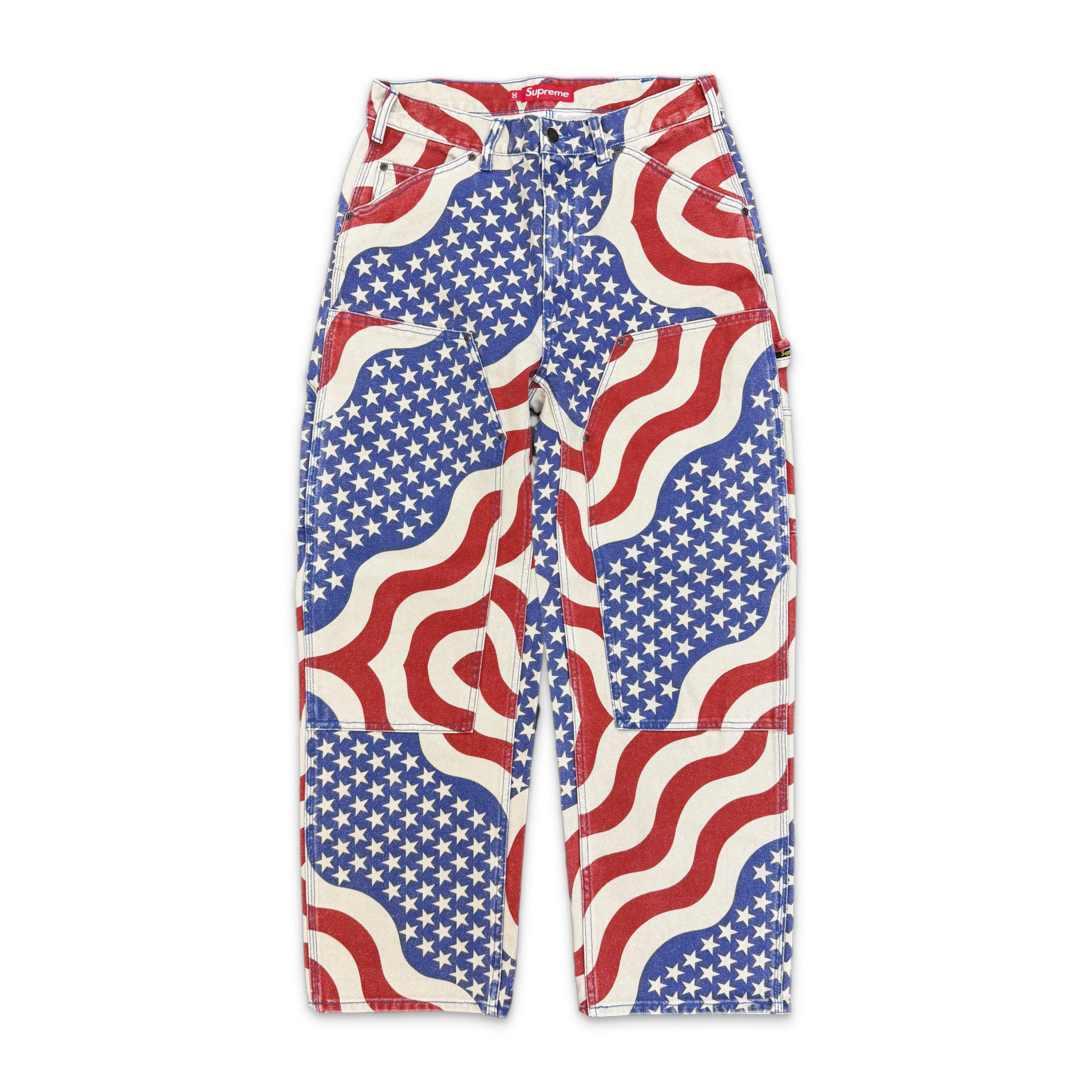 Supreme, Flag Denim Double Knee Pants SS26 "Flag Print"