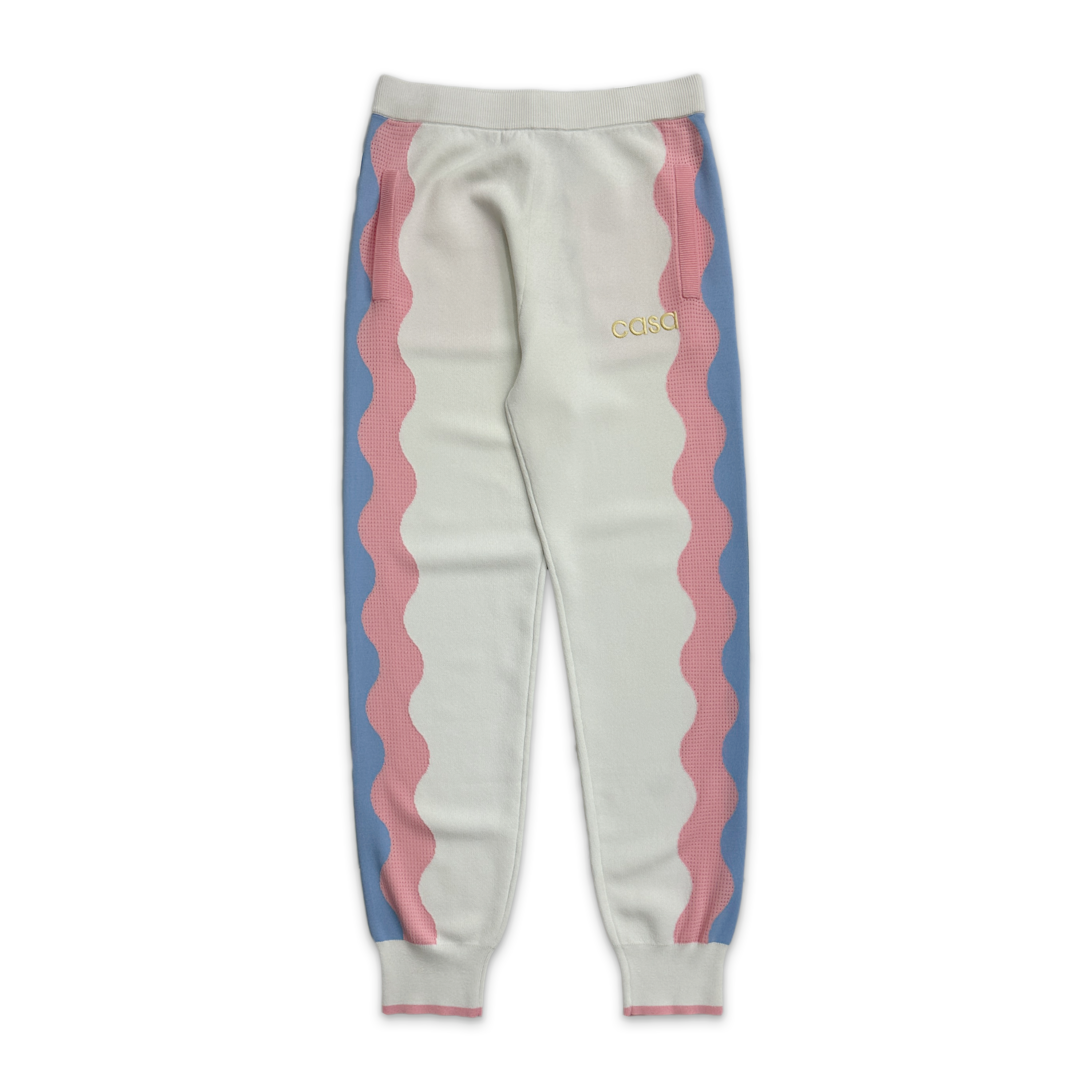 Casablanca, Knit Track Pants "White/Light Pink"