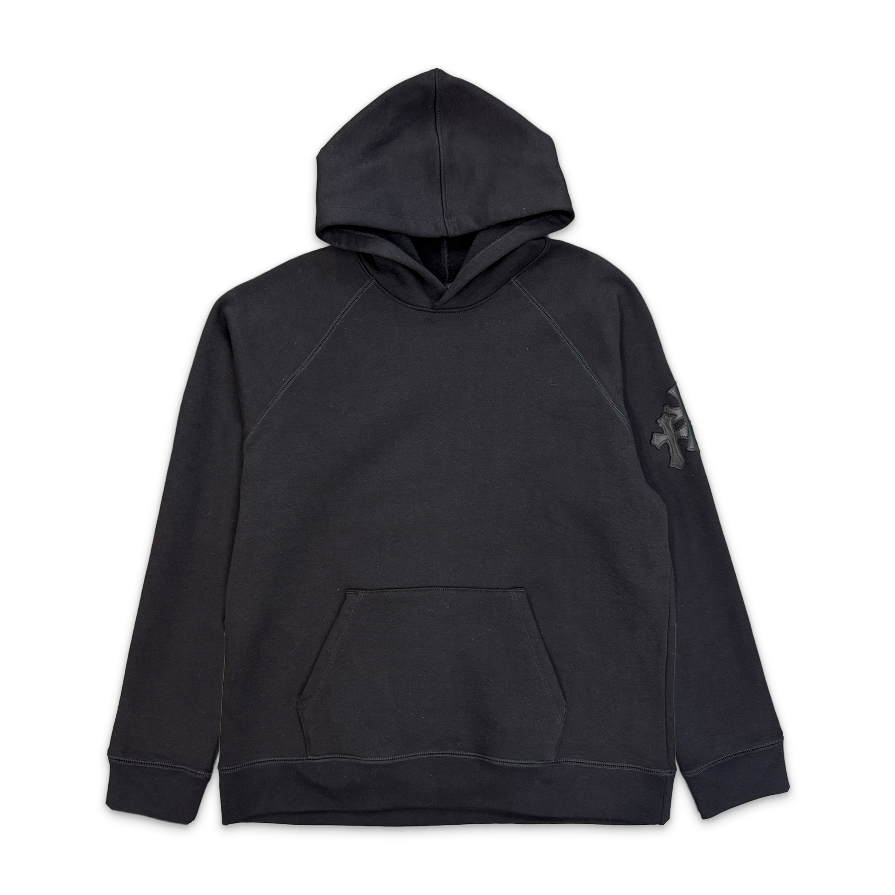 Paper Jam Cemetery Leather Triple Cross Hoodie "Black"