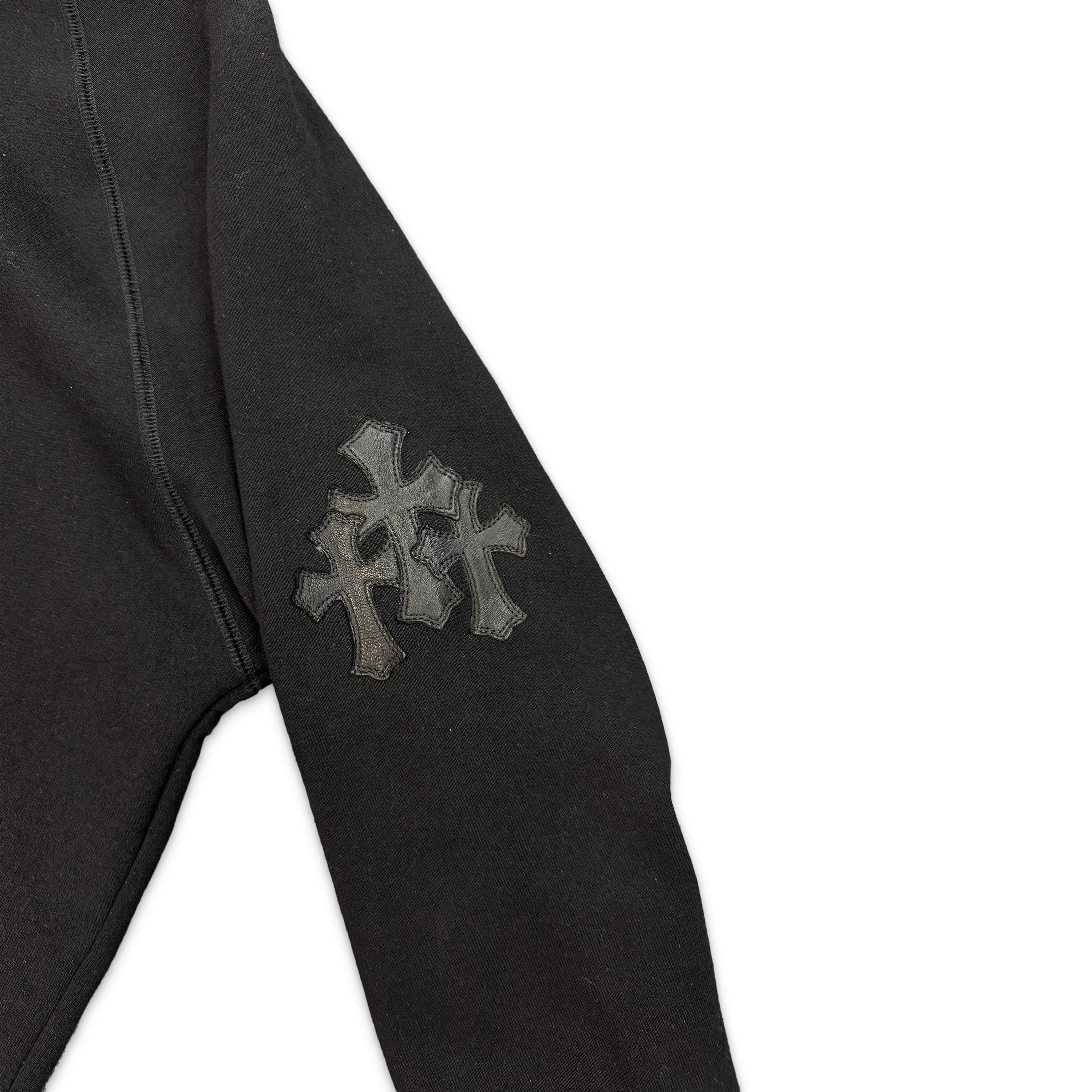 Paper Jam Cemetery Leather Triple Cross Hoodie "Black"