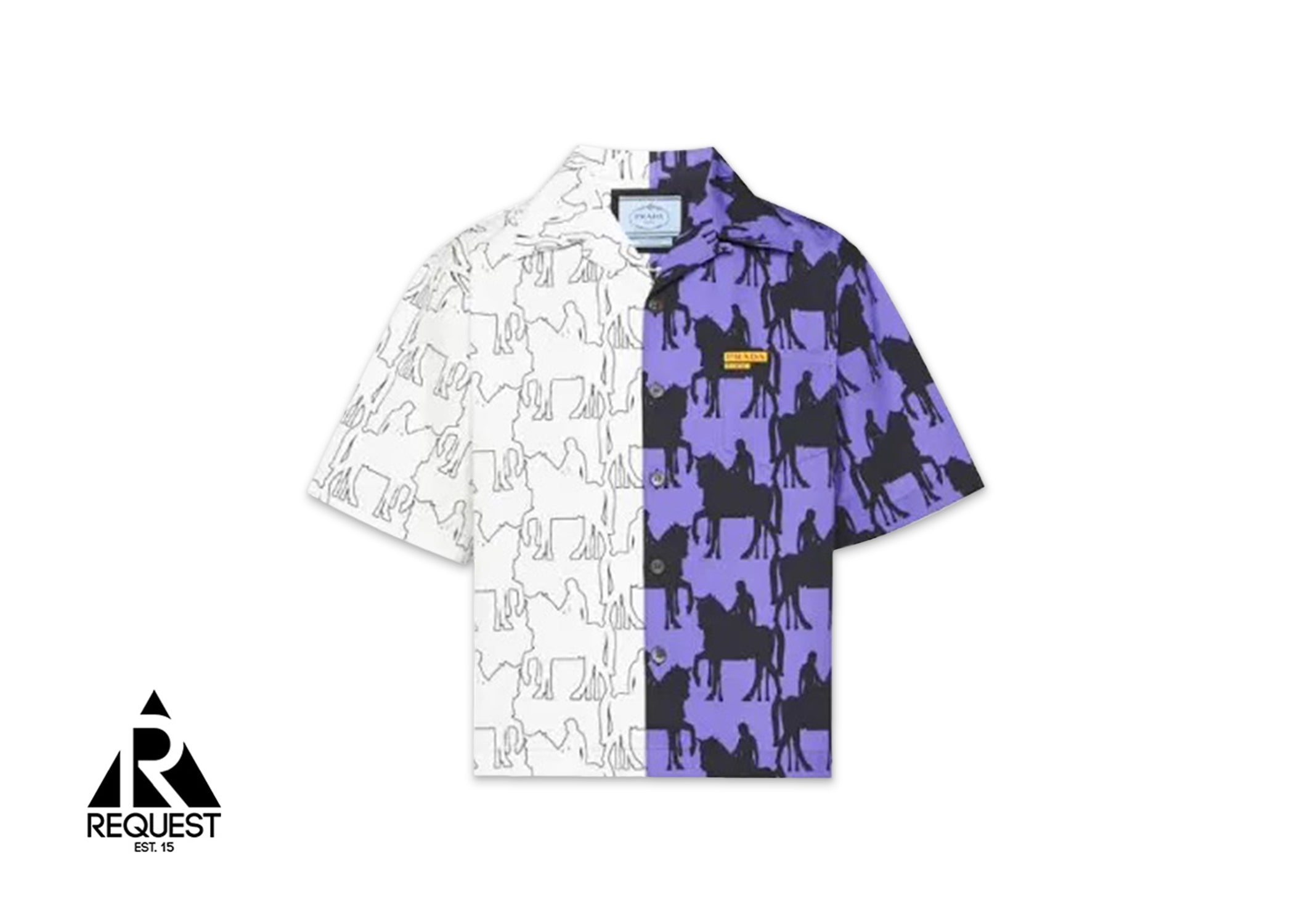 Prada Double Match Bowling Shirt "White Purple"