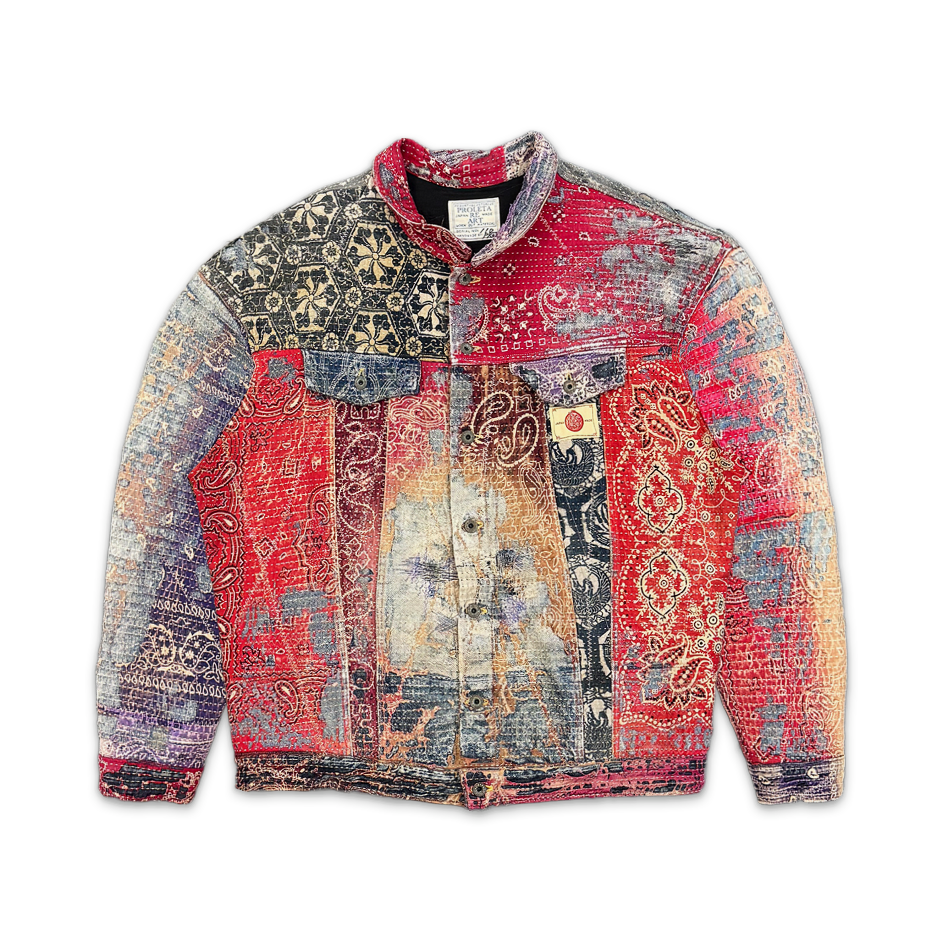 Proleta Re Art, Proleta Re Art Boro Denim Trucker Jacket "Serial 110"