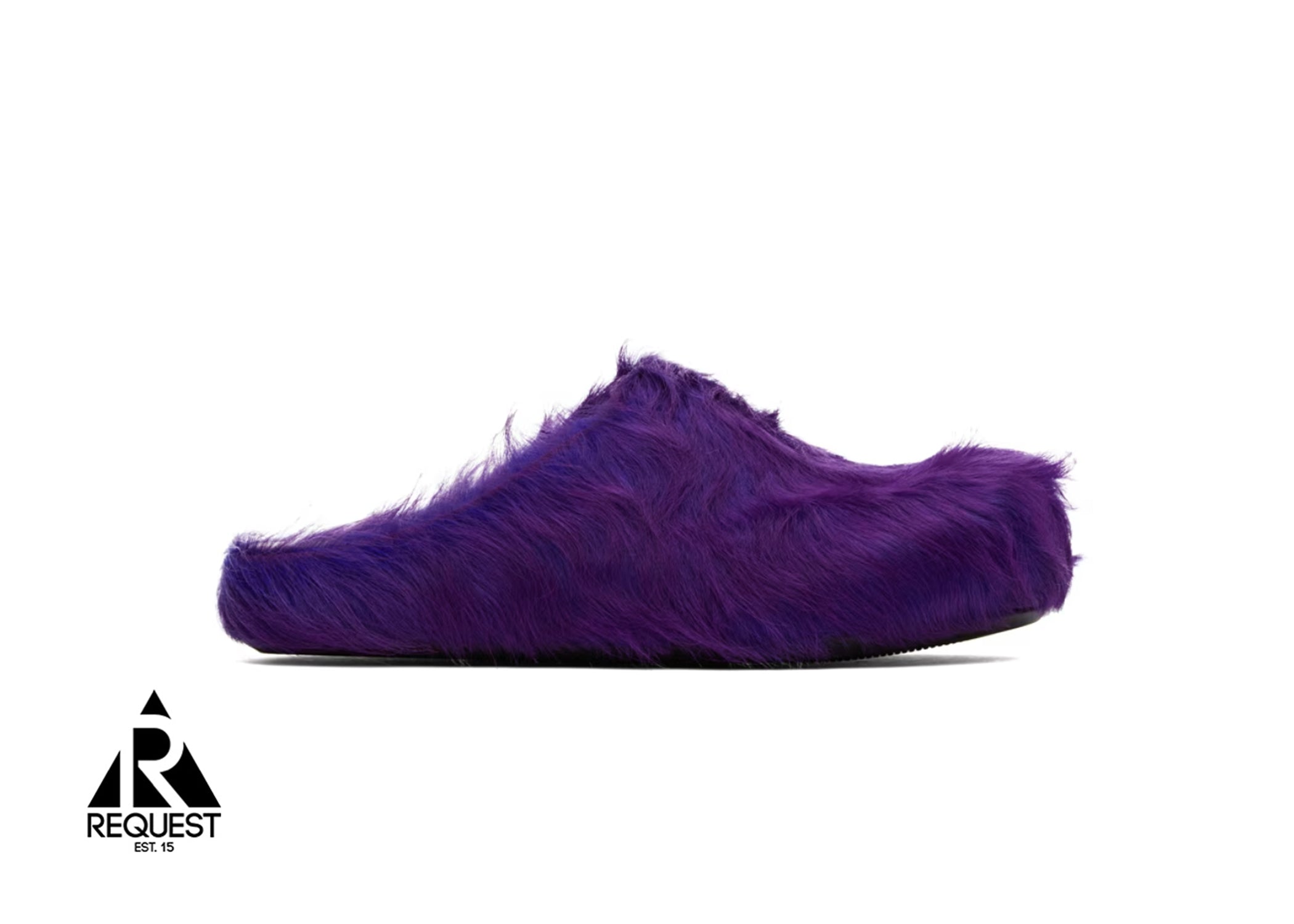 Marni Calf Hair Fussbett Sabot Slipper "Purple"