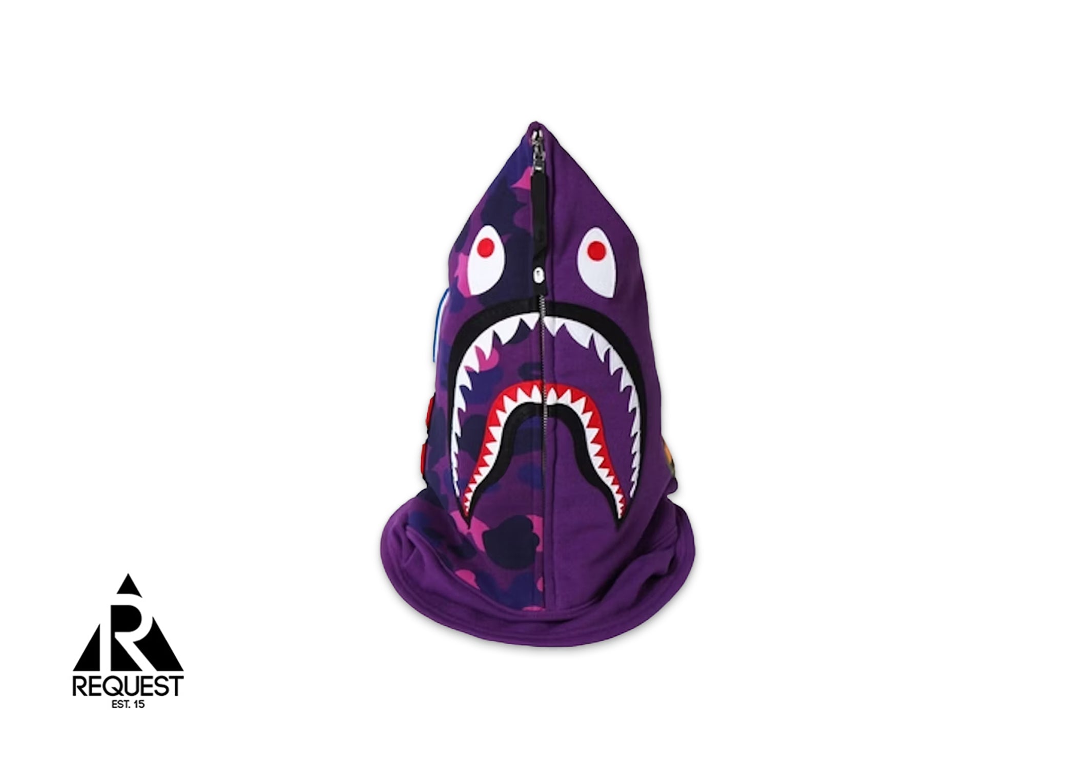 A Bathing Ape BAPE Color Camo Shark Face Mask "Purple"