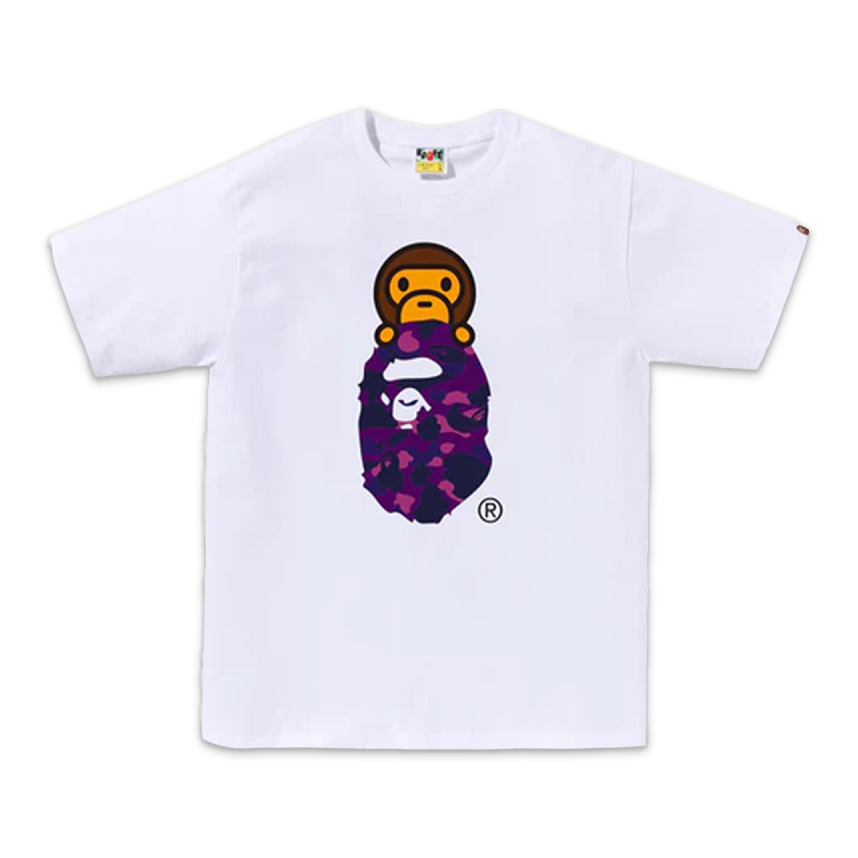 A Bathing Ape (BAPE), BAPE Color Camo Milo On Bape Head Tee (SS24) “White/Purple”