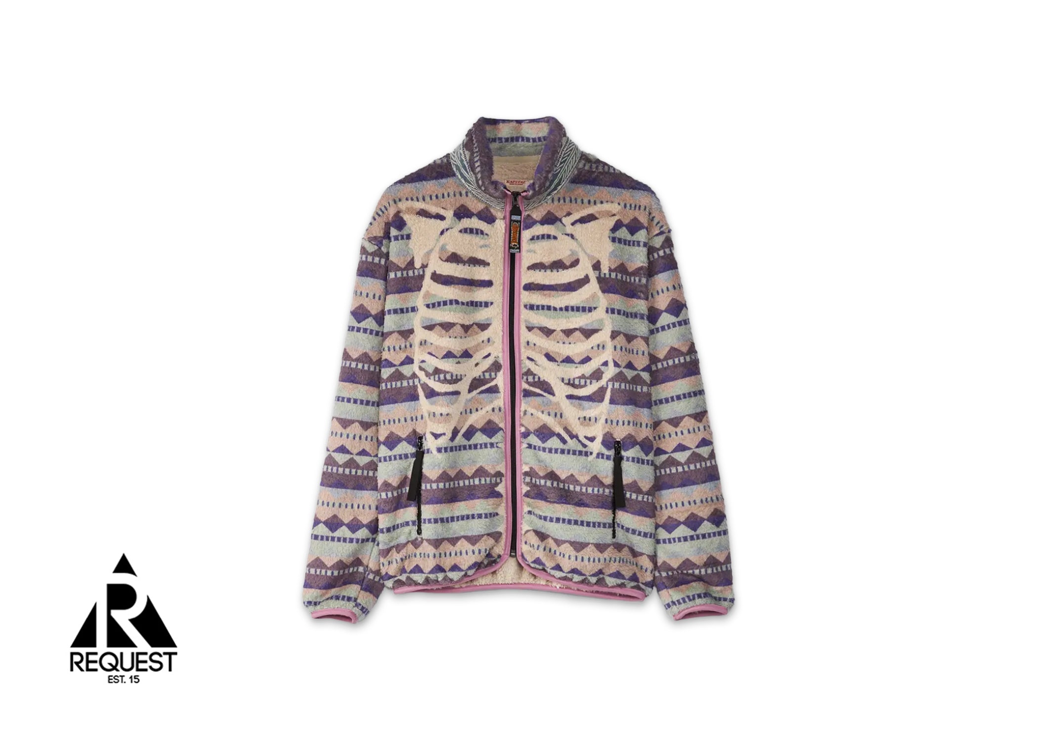 Kapital Ashland Bone & Stripe Fleece Jacket "Purple"