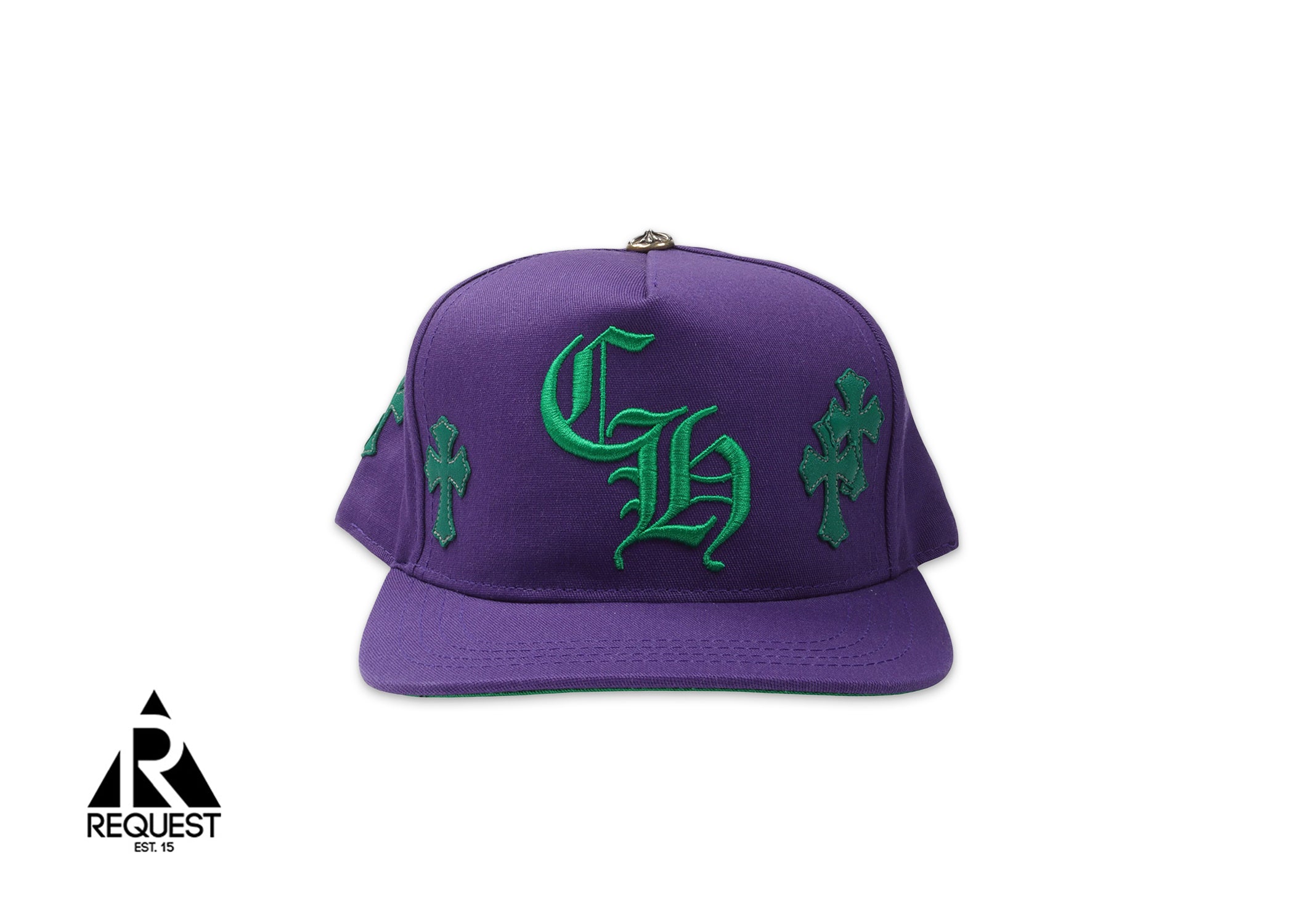 Chrome Hearts Cross Patch Snapback Hat "Purple/Green"