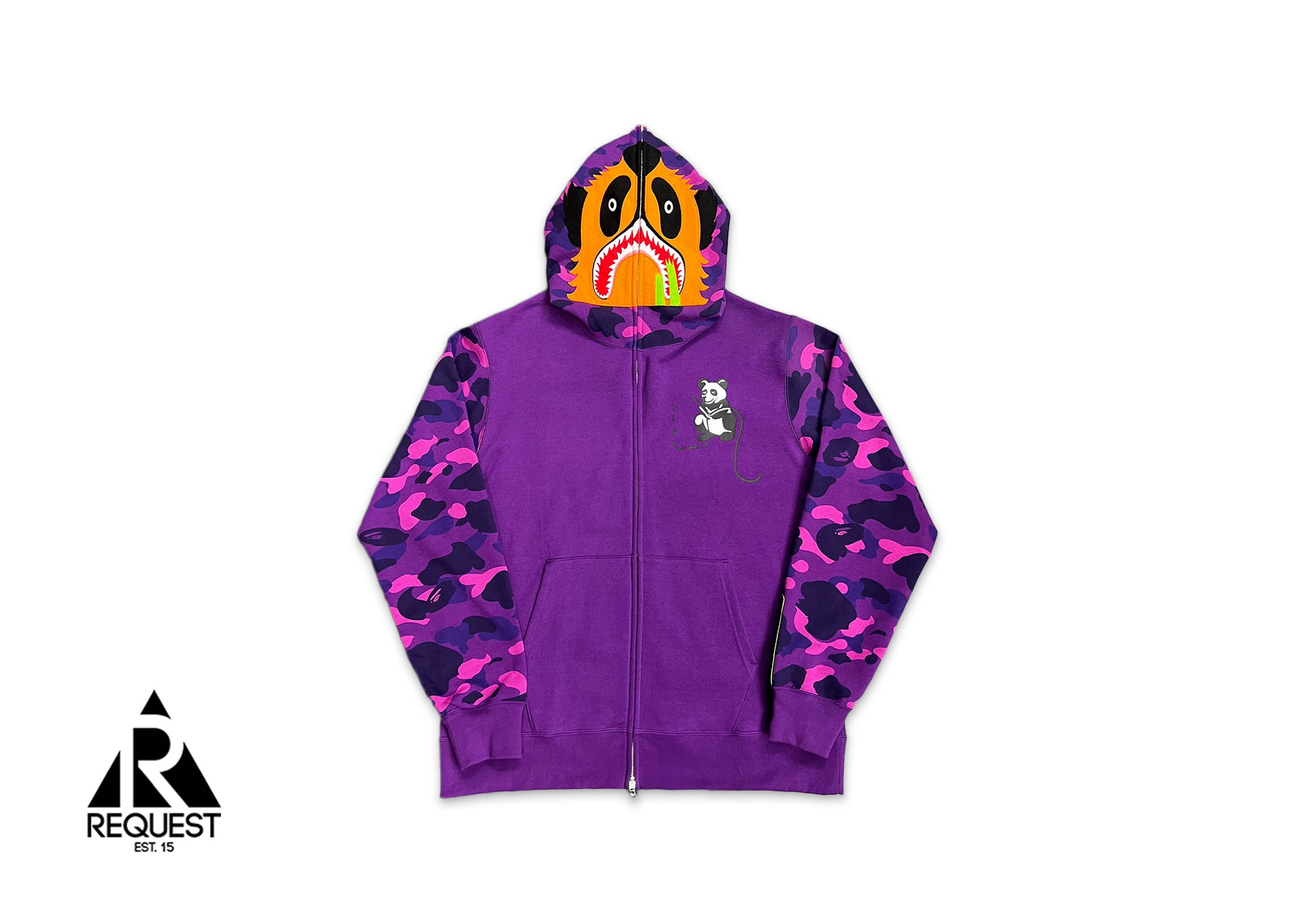 Bape Color Camo Panda Full Zip Hoodie "Purple"