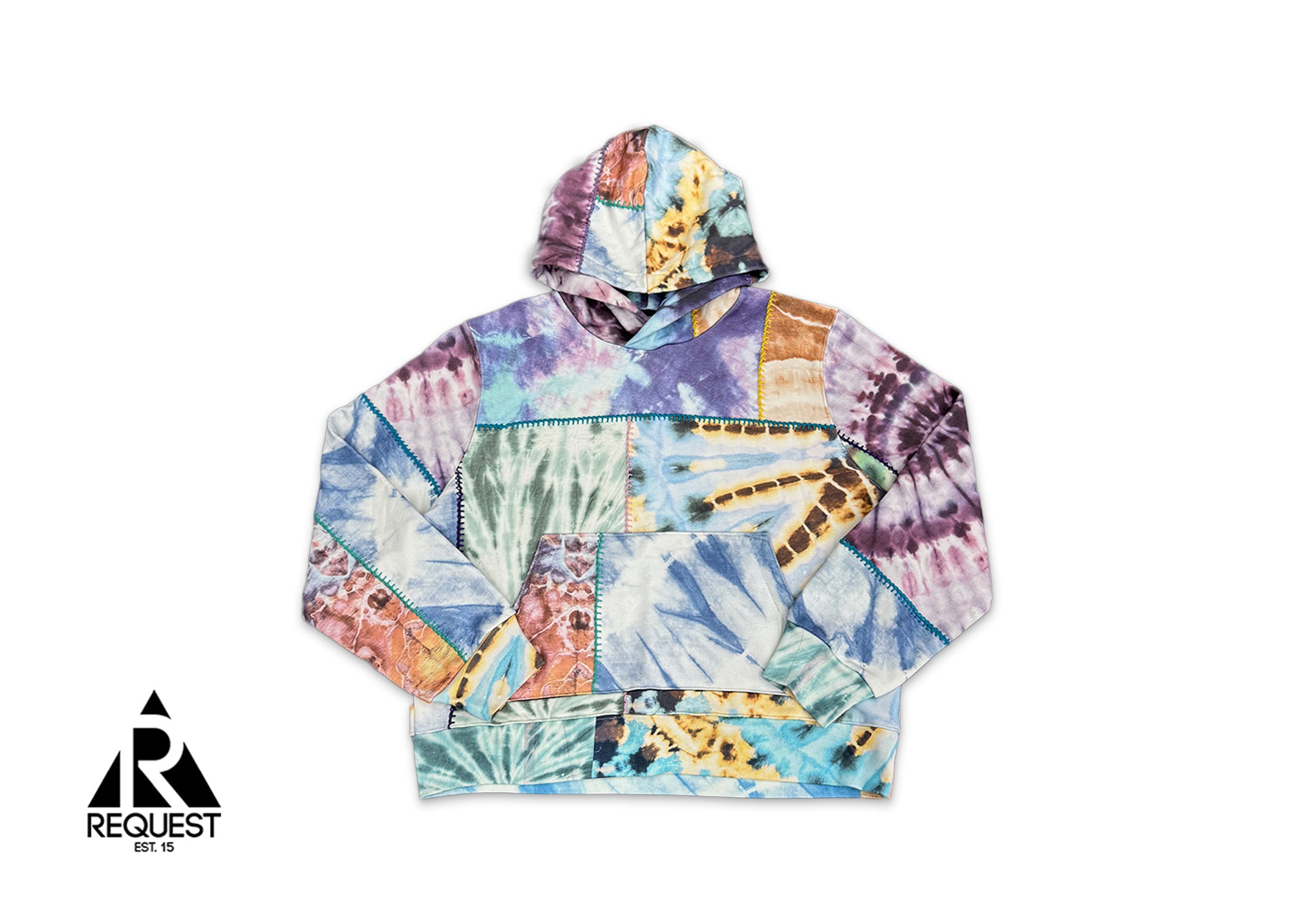 Oversized Patchwork Hoodie "Tie Dye"